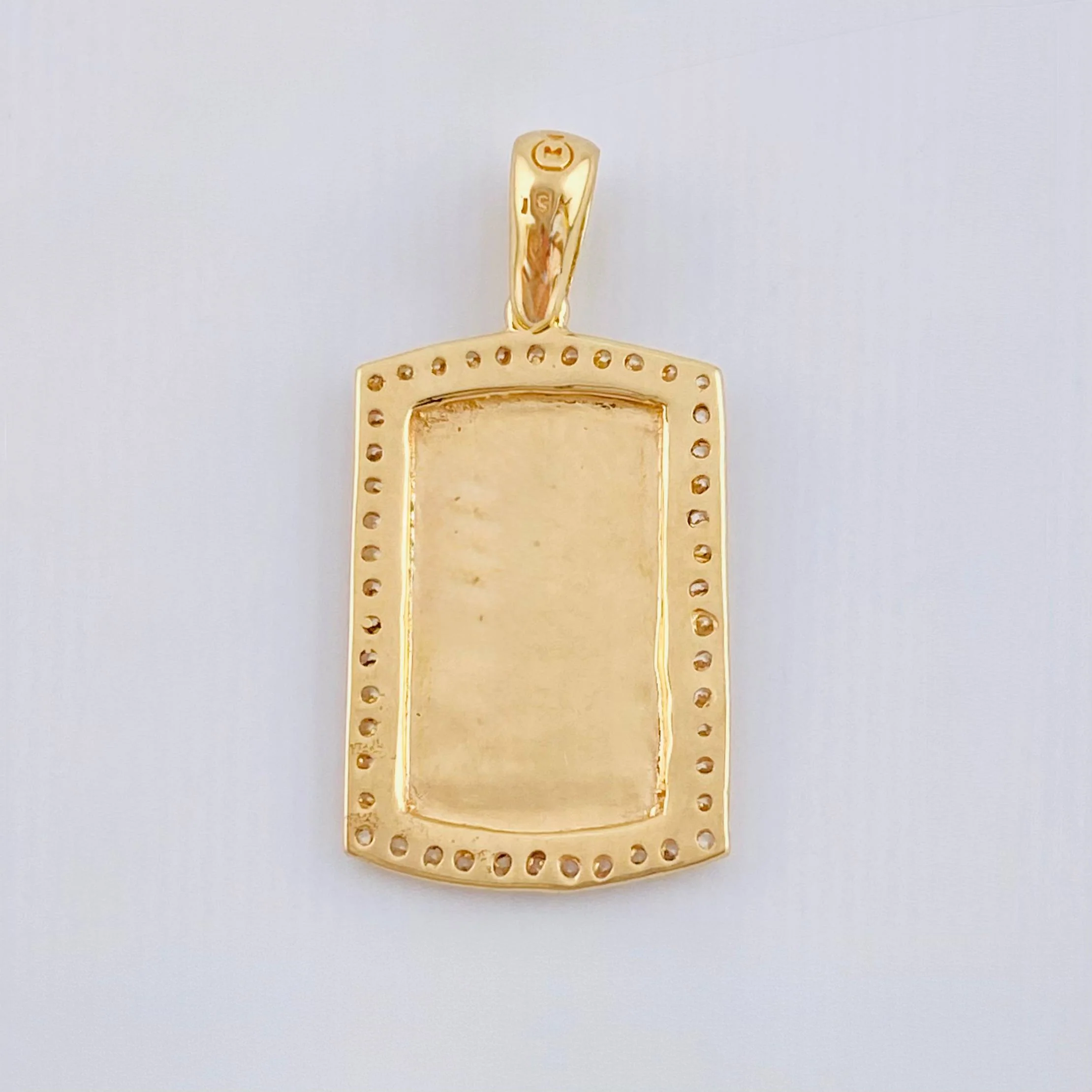 Dije Placa Rectangular Ovalada 2.5gr / 2.8cm / Oro Amarillo 18K * - Image 4
