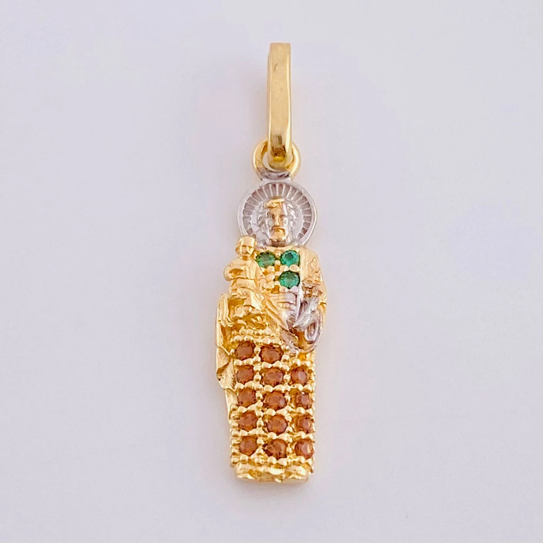 Dije San Jose 1.1 g / 2.5 cm Dos Oros Amarillo Blanco 18K