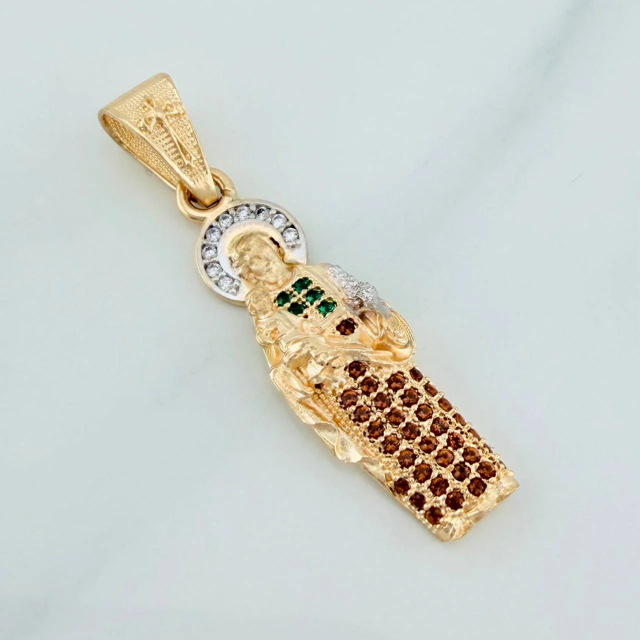 Dije San Judas Tadeo 2.85gr / 3.6cm / Dos Oros Amarillo Blanco 18K % - Image 3