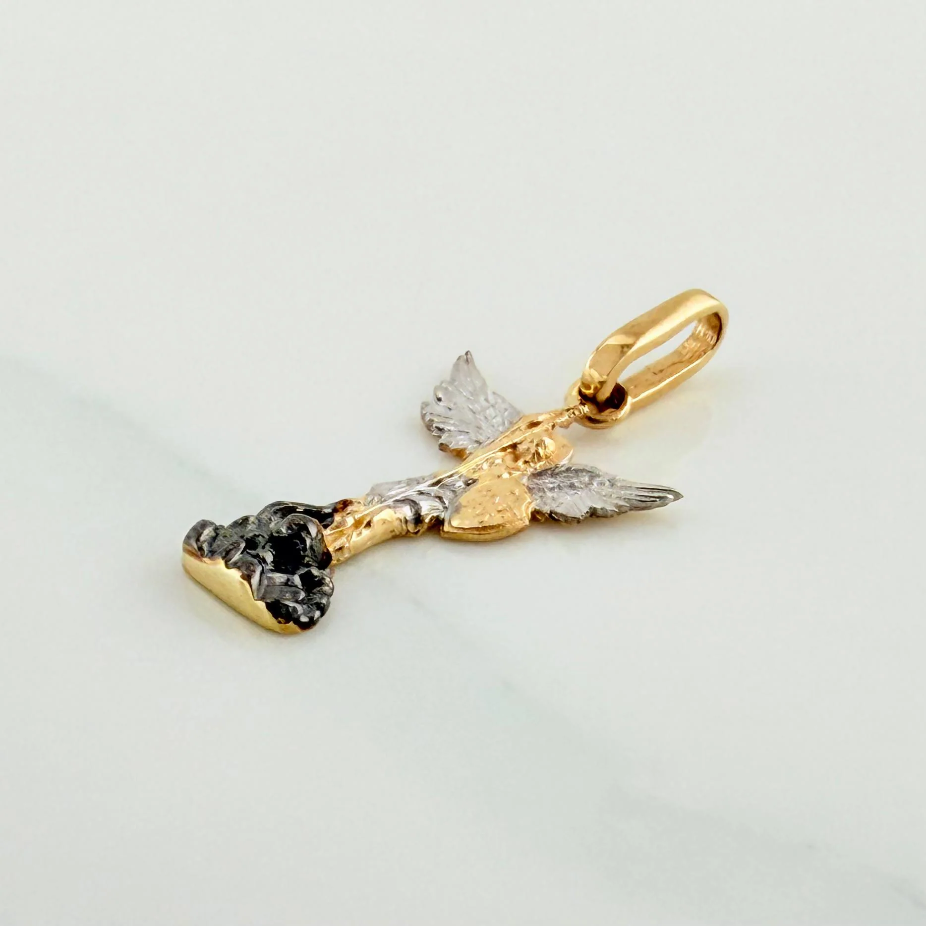 Dije San Miguel Arcangel 1 g / 2.3 cm Tres Oros 18K - Image 3