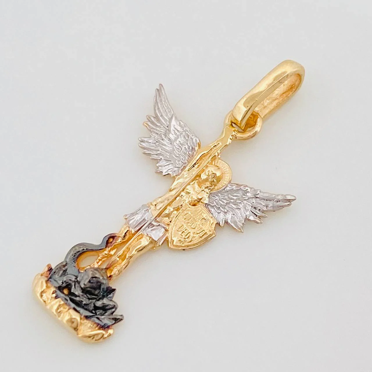 Dije San Miguel Arcángel 1 g / 2.4 cm Tres Oros 18K - Image 2