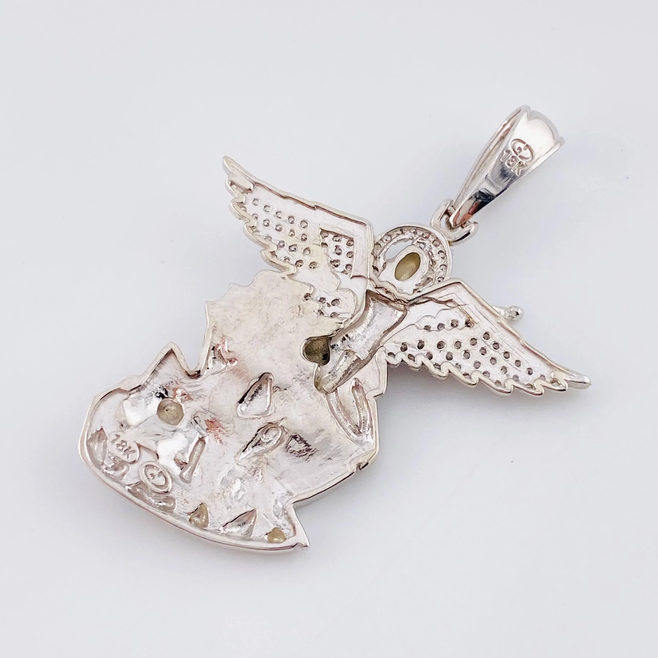 Dije San Miguel Arcangel 13.05gr / 4.5cm / Oro Blanco 18K - Image 4