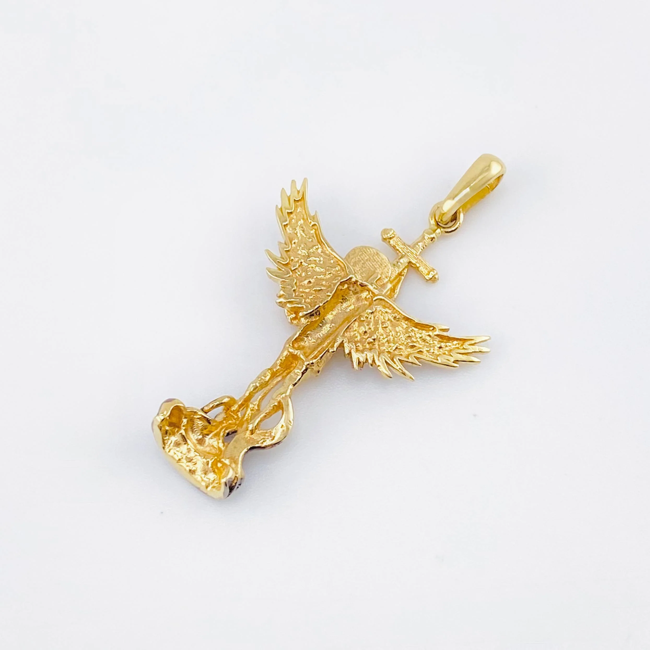 Dije San Miguel Arcangel 3.05gr / 3.5cm / Dos Oros Amarillo Blanco 18K © - Image 4