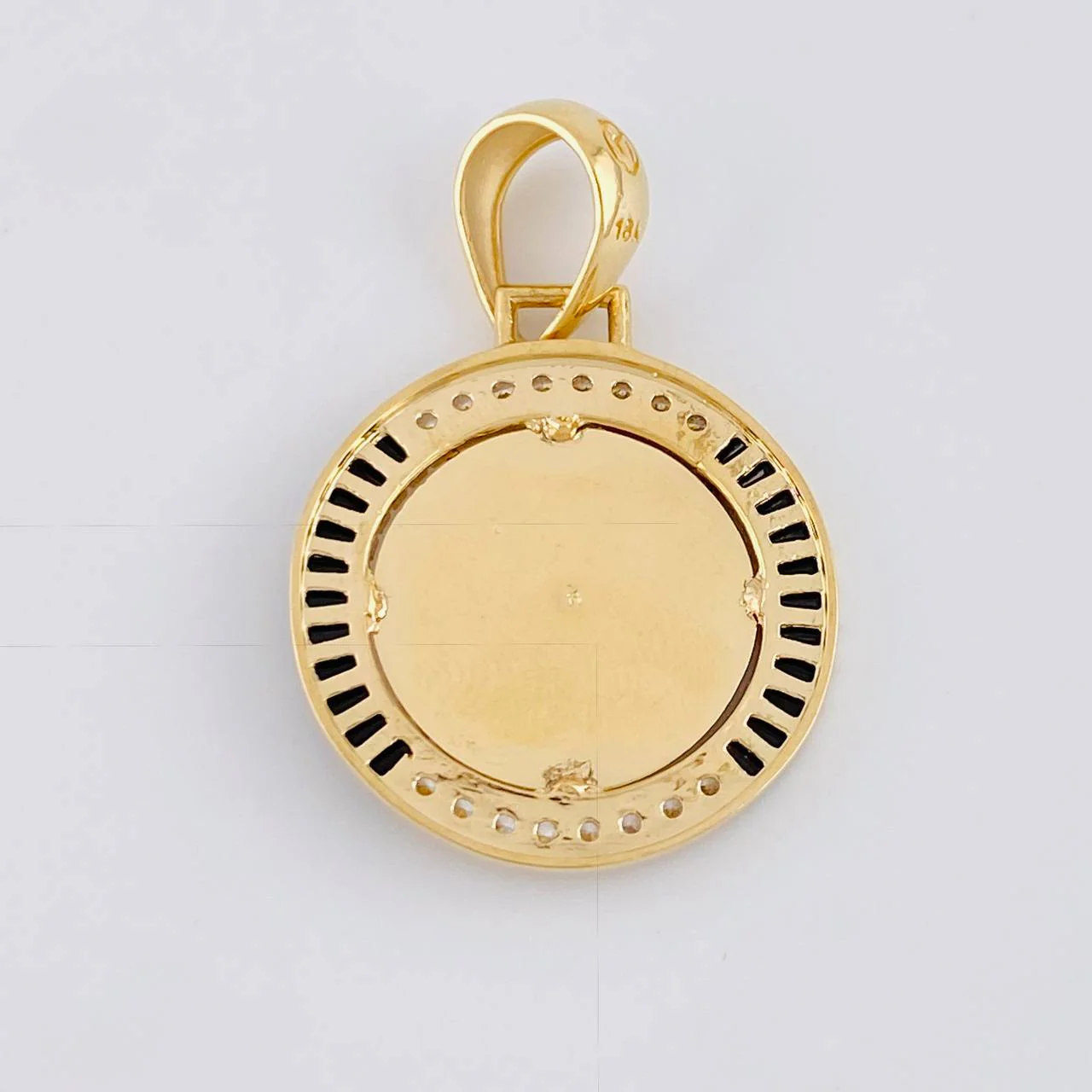 Dije San Miguel Arcangel 5.95 g / 3.4 cm Dos Oros Amarillo Blanco 18K - Image 3