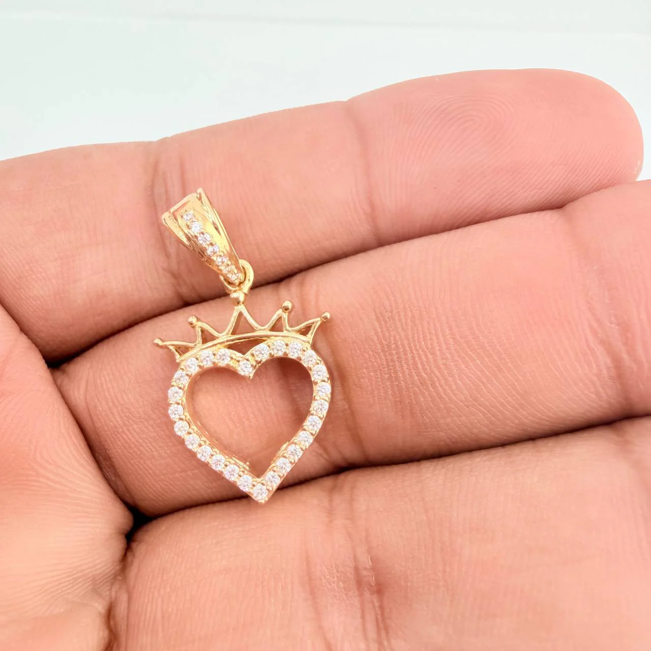 Dije Silueta Corazon Corona 3.15gr / 2.9cm / Oro Amarillo 18K - Image 5