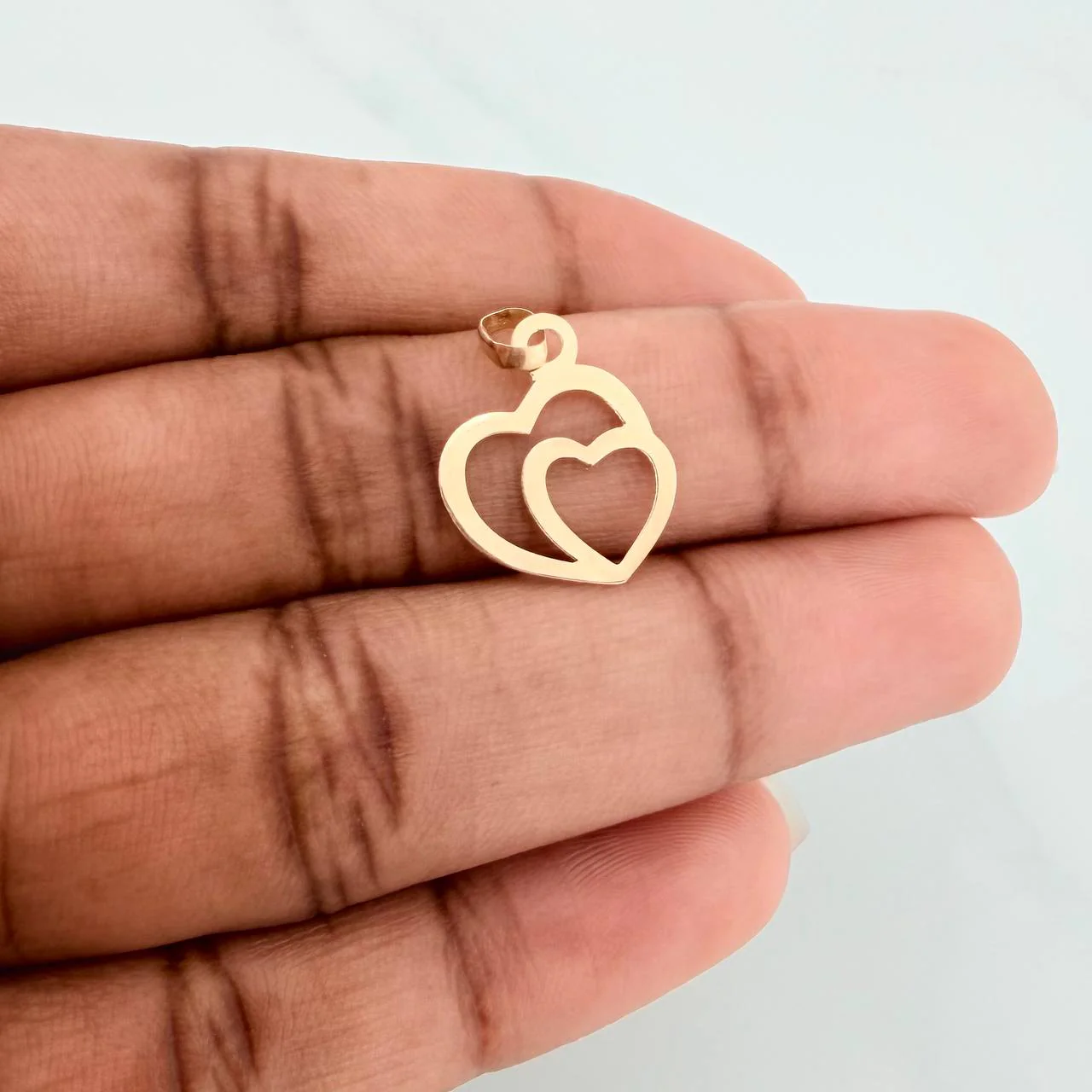 Dije Silueta Corazón Doble 0.4gr / 2cm / Oro Amarillo 18K - Image 4