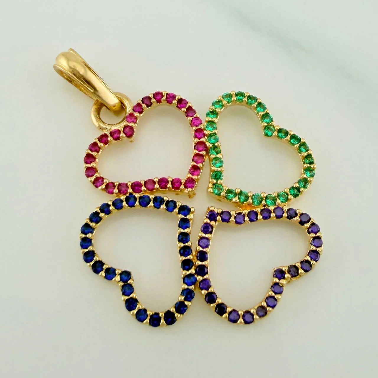 Dije Trebol De Corazones 2.9gr / 3cm / Oro Amarillo 18K $ - Image 2