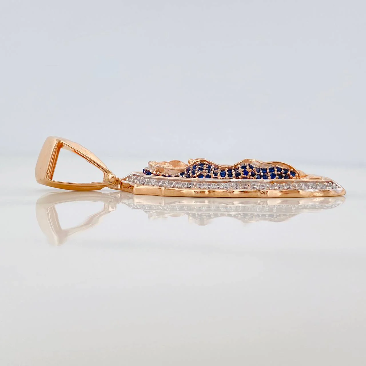 Dije Virgen de Guadalupe 13.45gr / 5cm /  Dos Oros Blanco Rosa 18K $ - Image 3