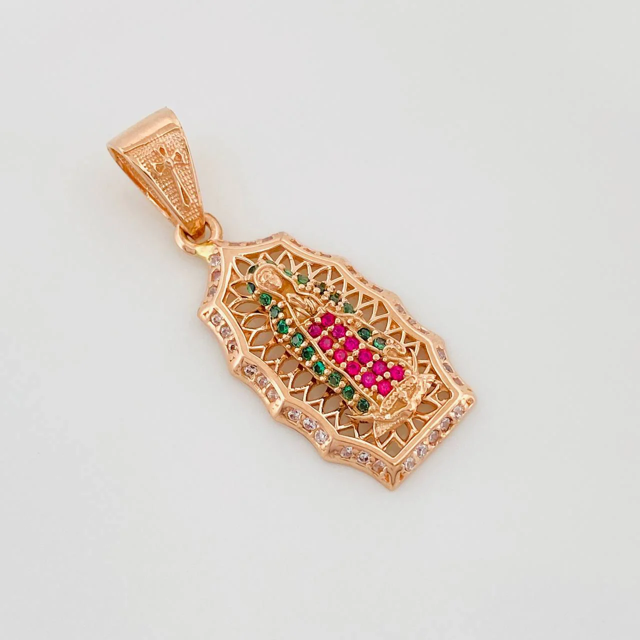 Dije Virgen De Guadalupe 3.4 g / 3.2 cm Oro Rosa 18K - Image 2
