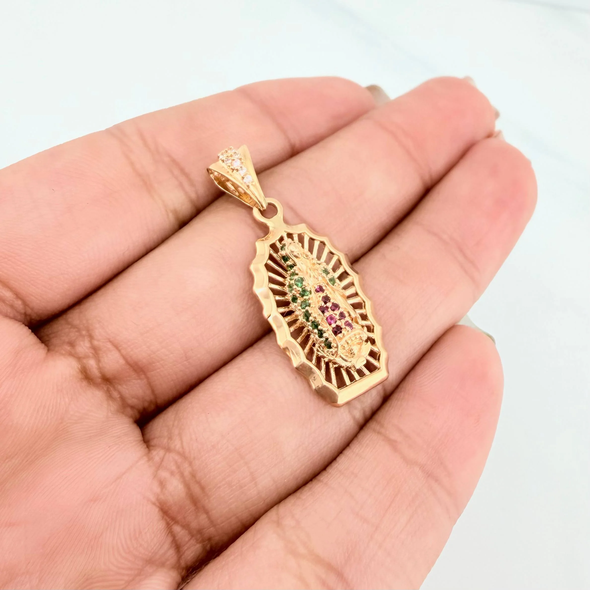 Dije Virgen De Guadalupe 3 g / 3 cm Oro Amarillo 18K - Image 4