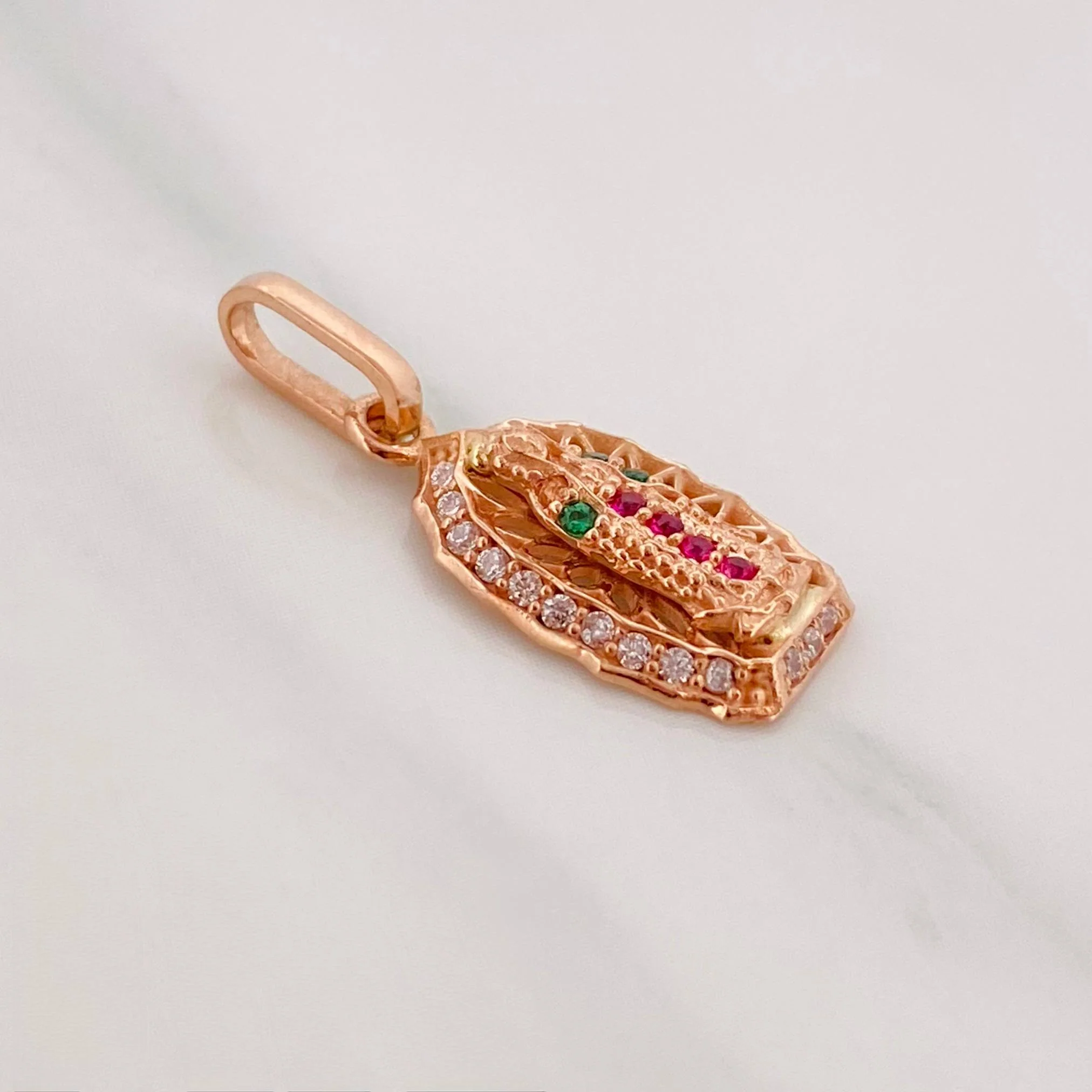Dije Virgen Guadalupe 1.2 g / 2.1 cm Oro Rosa 18K - Image 2