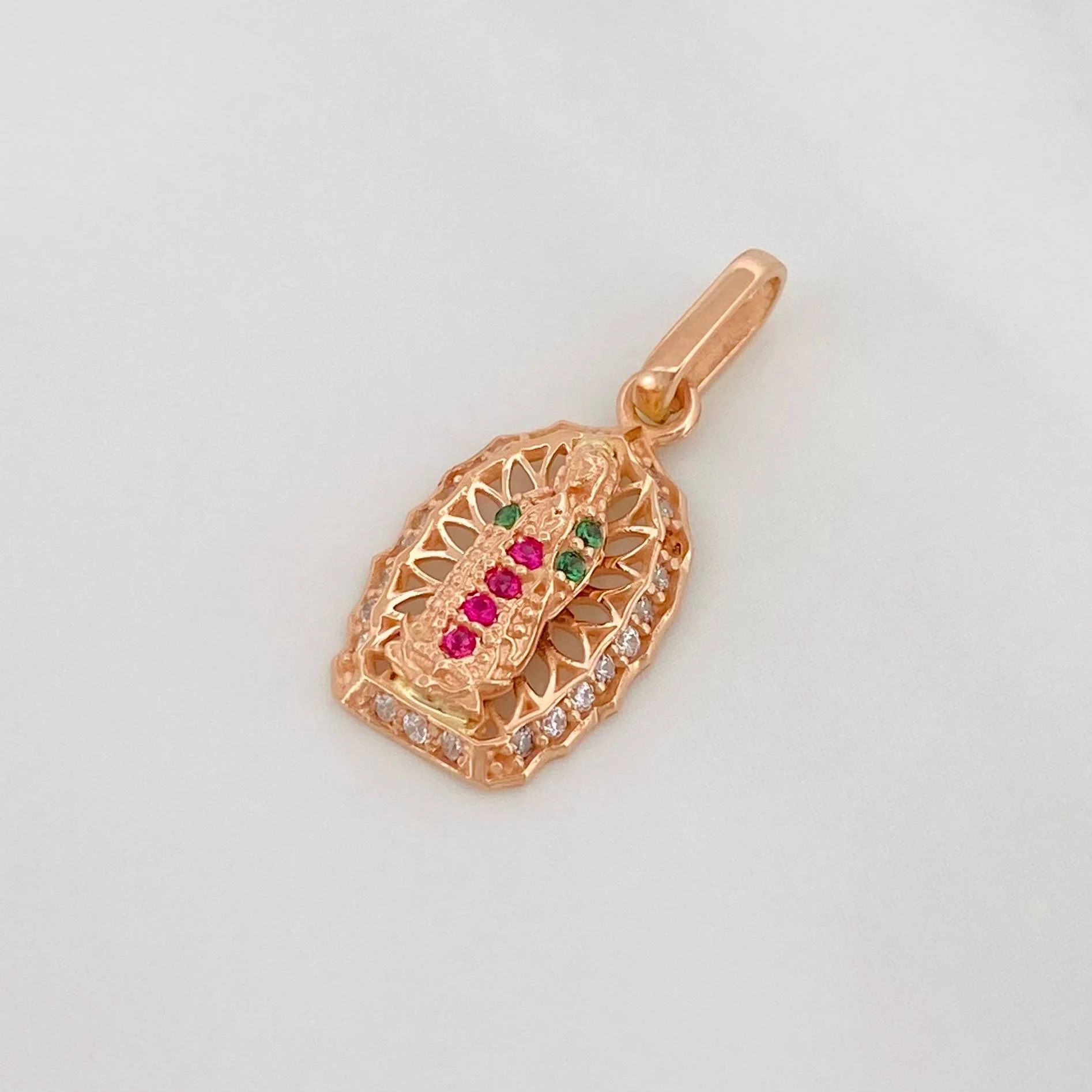 Dije Virgen Guadalupe 1.2 g / 2.1 cm Oro Rosa 18K - Image 3