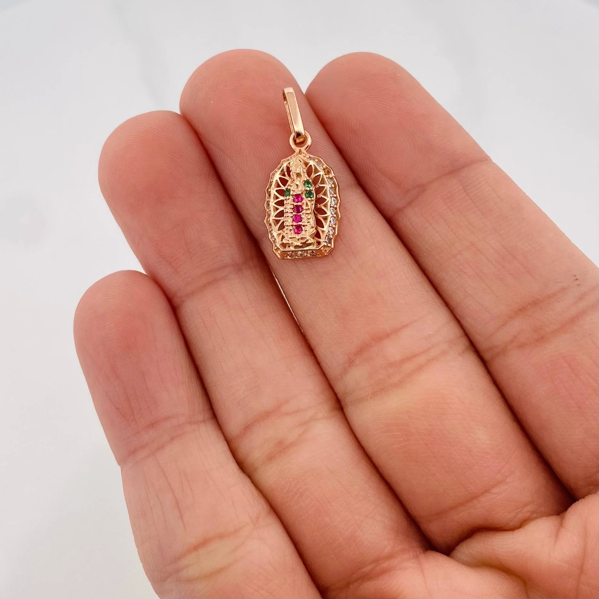 Dije Virgen Guadalupe 1.2 g / 2.1 cm Oro Rosa 18K - Image 4