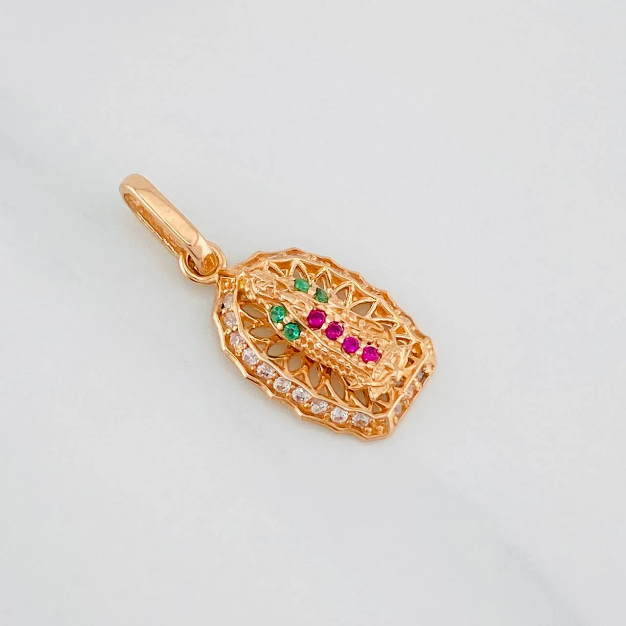 Dije Virgen Guadalupe 1.35g / 2cm Oro Rosa 18K - Image 2