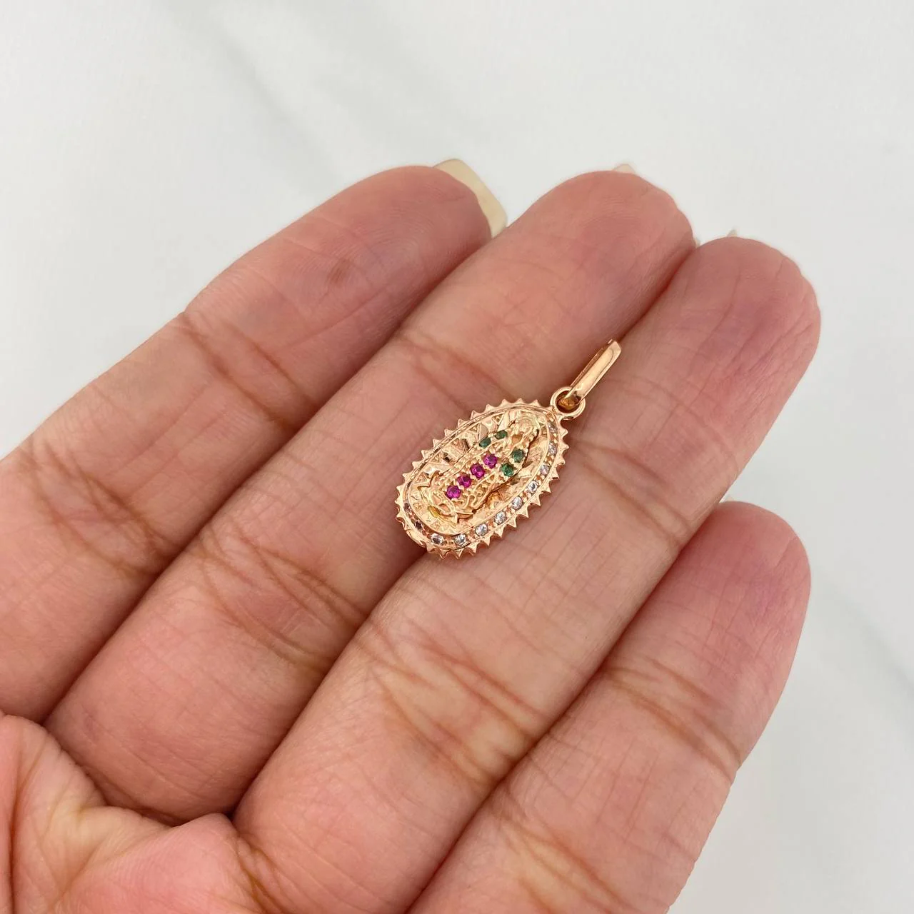 Dije Virgen Guadalupe 1.45 g / 2.3 cm Oro Rosa 18K - Image 4