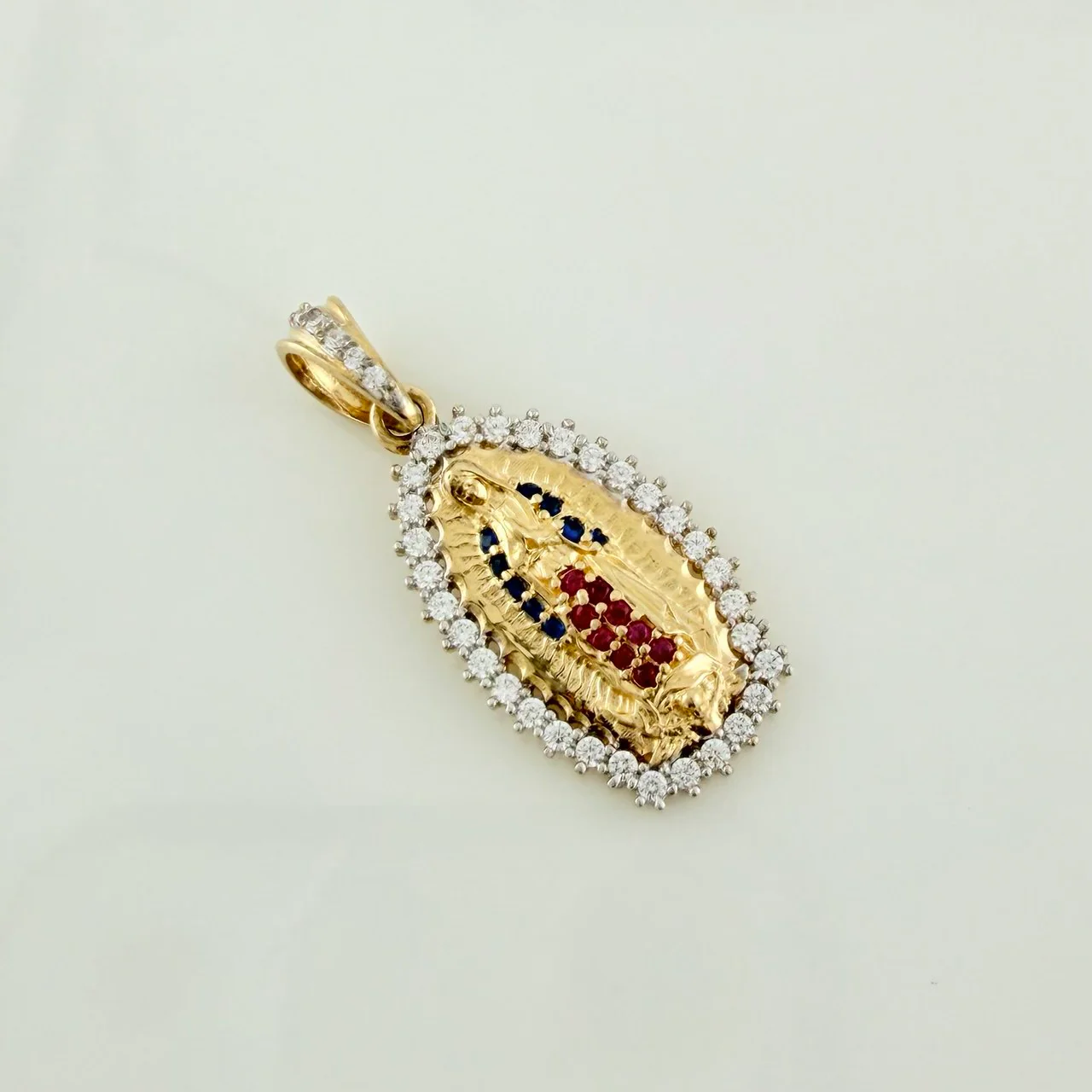 Dije Virgen Guadalupe 2.55gr / 2.7cm / Dos Oros Amarillo Blanco 18K - Image 4