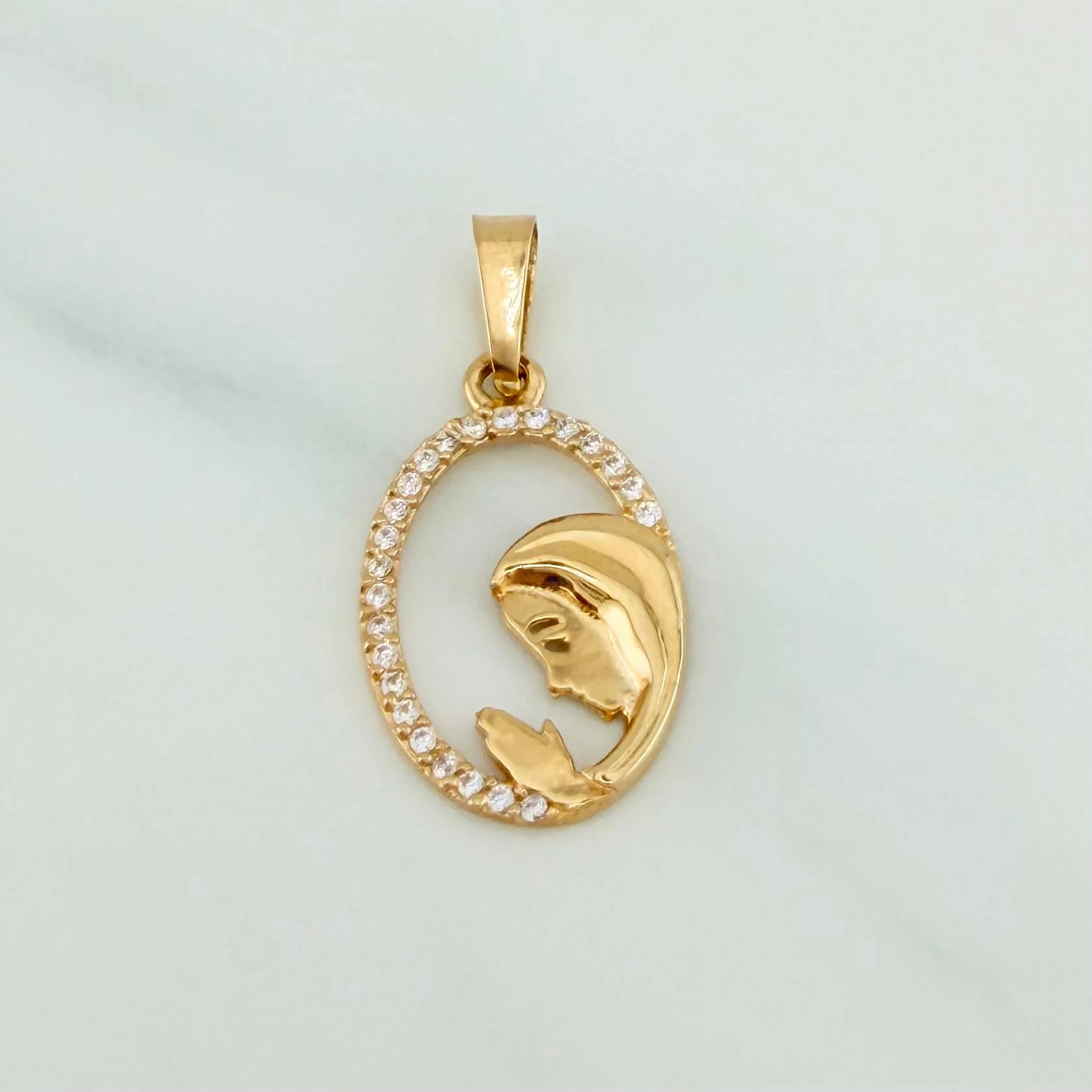 Dije Virgen Maria 1.05 g / 2.5 cm Oro Amarillo 18K - Image 2