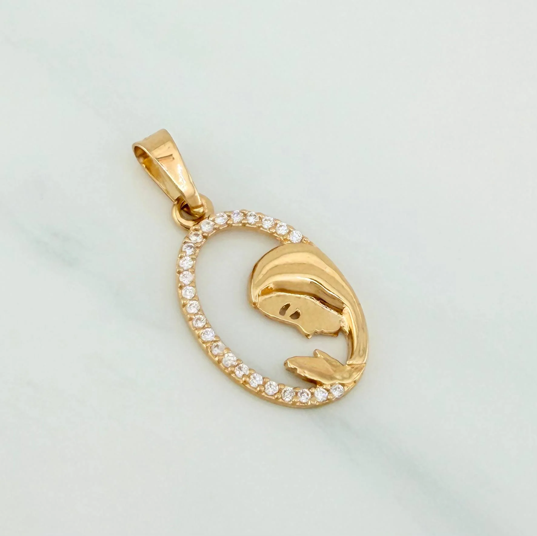 Dije Virgen Maria 1.05 g / 2.5 cm Oro Amarillo 18K - Image 3