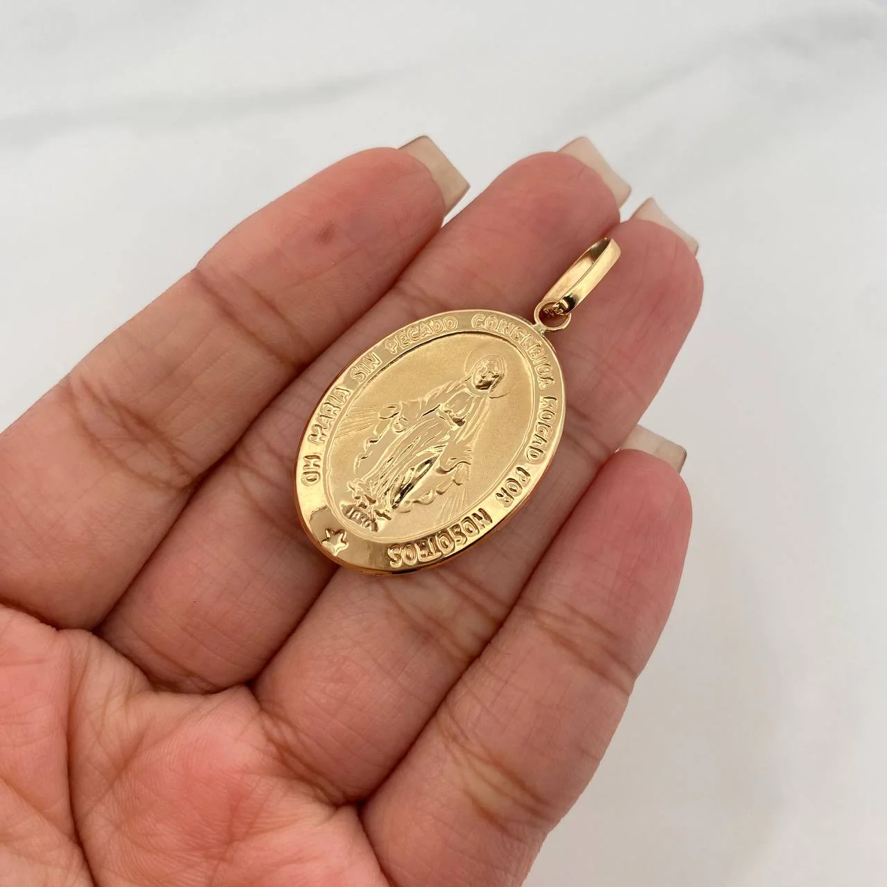 Dije Virgen Milagrosa 3 g / 4.2 cm Oro Amarillo 18K - Image 4