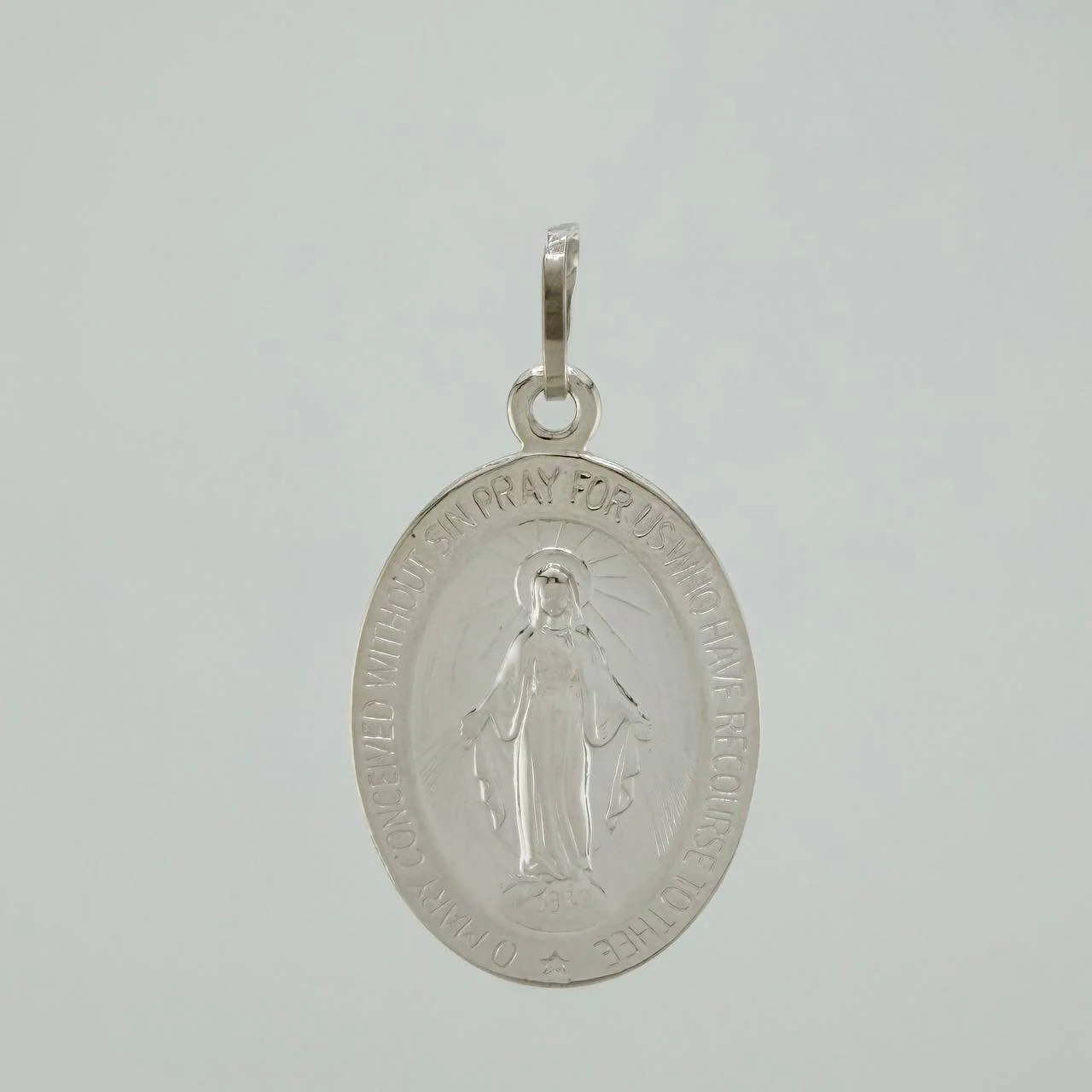 Dije Virgen Milagrosa 6.75 g / 4 cm Oro Blanco 18K - Image 2