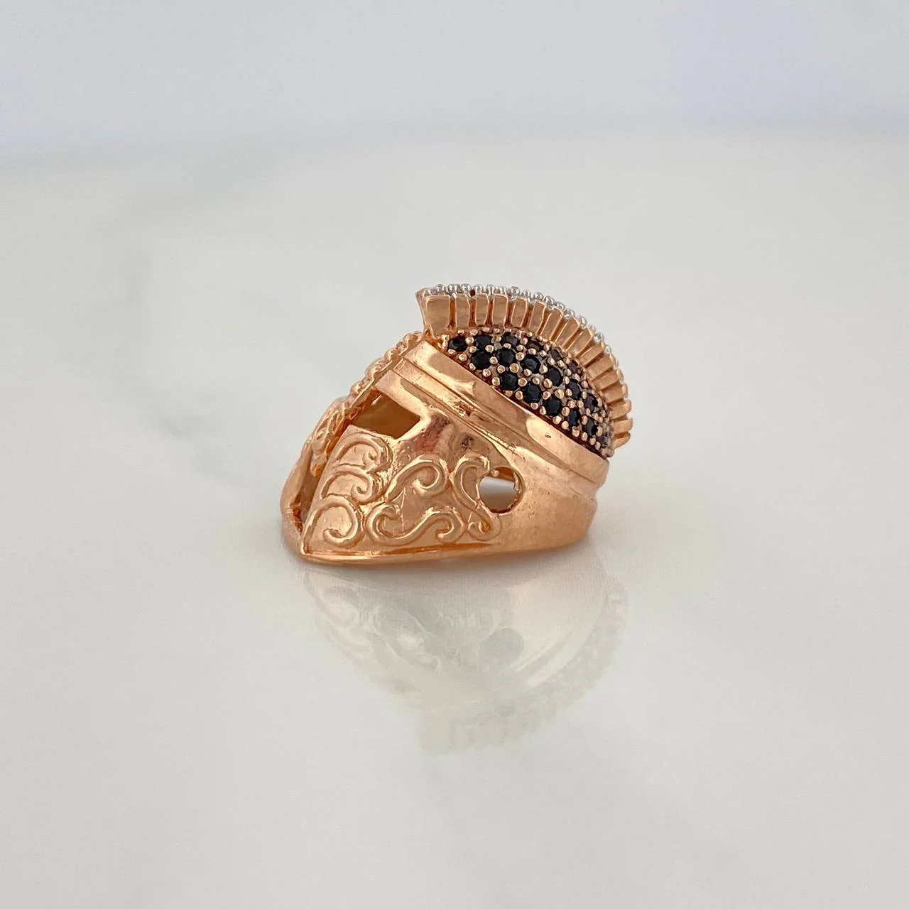 Herraje Casco Espartano 3.65gr / 1.5cm / Dos Oros Blanco Rosa 18K % - Image 3
