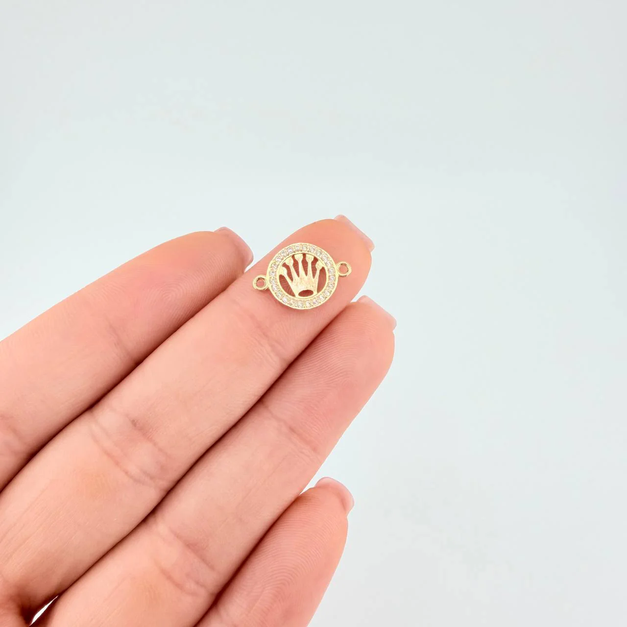 Herraje Circulo Corona 0.7 g / 1.5 cm Oro Amarillo 18K - Image 4