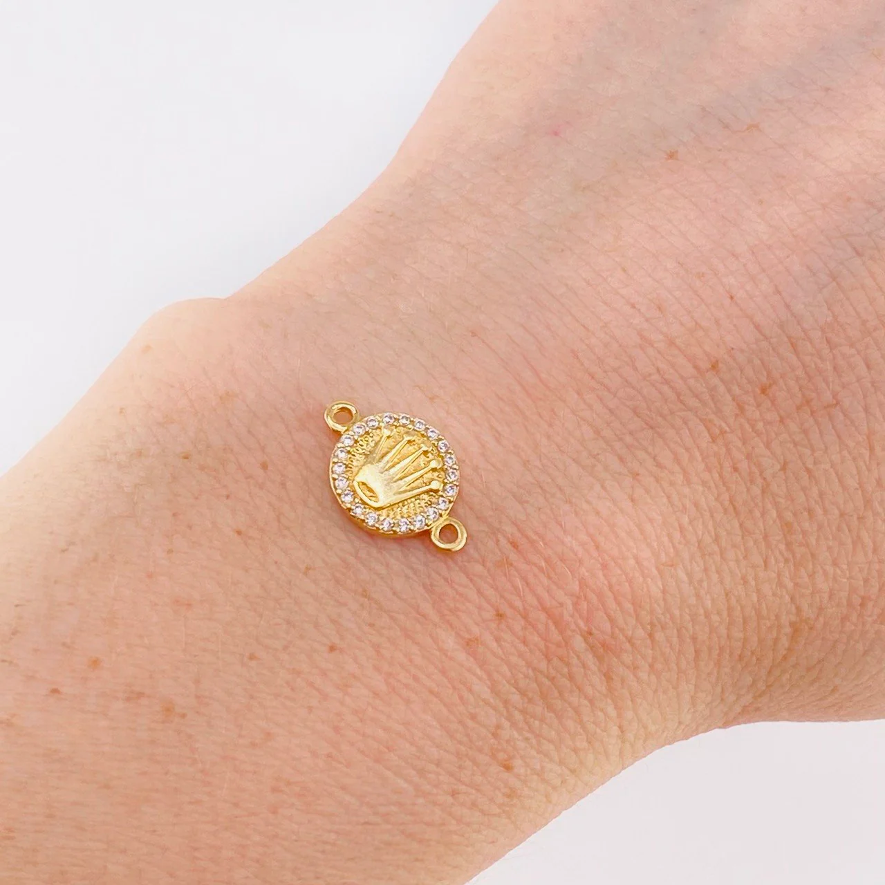 Herraje Circulo Corona 1 g / 1.5 cm Oro Amarillo 18K - Image 4