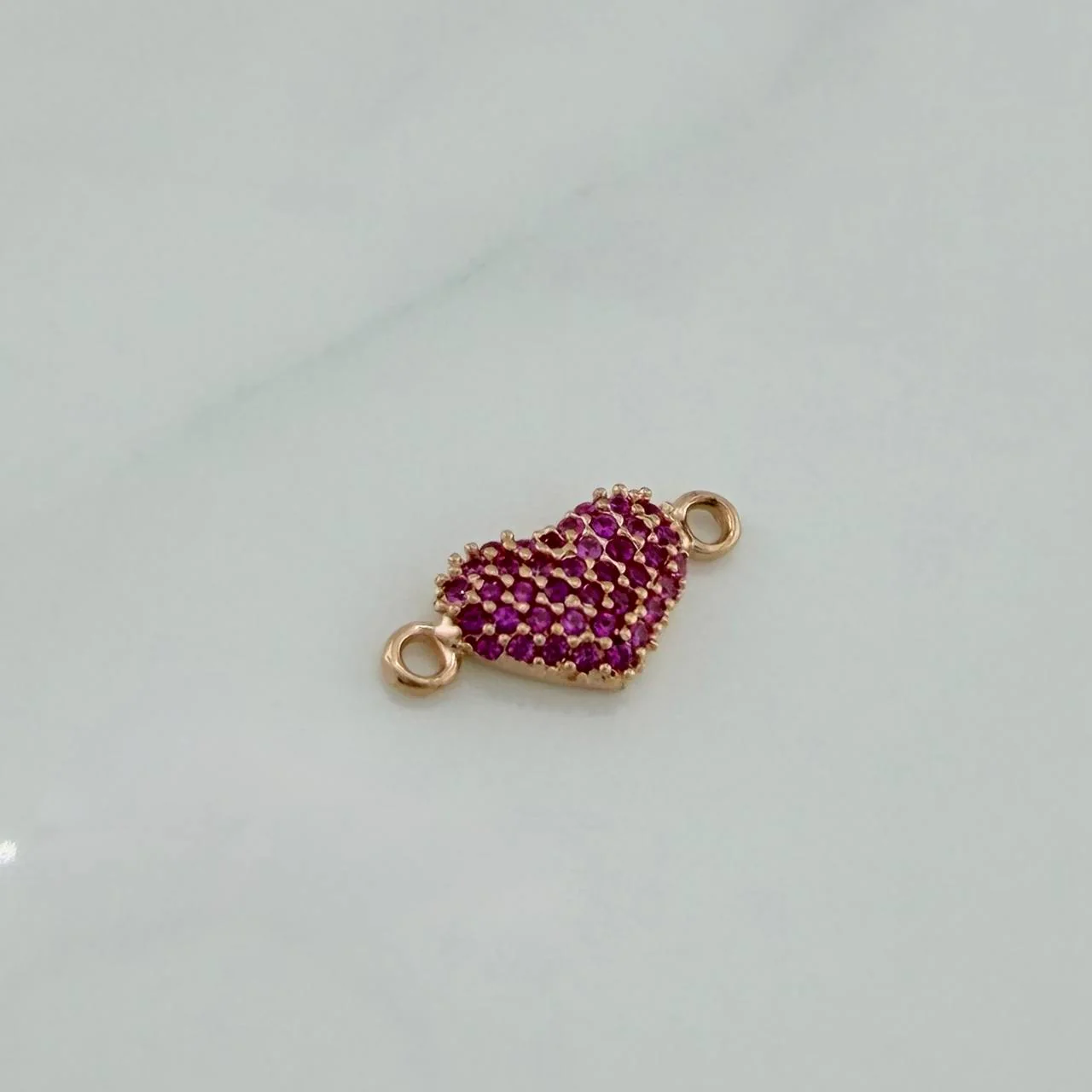 Herraje Corazón 0.8 g / 1.5 cm Oro Rosa 18K - Image 2