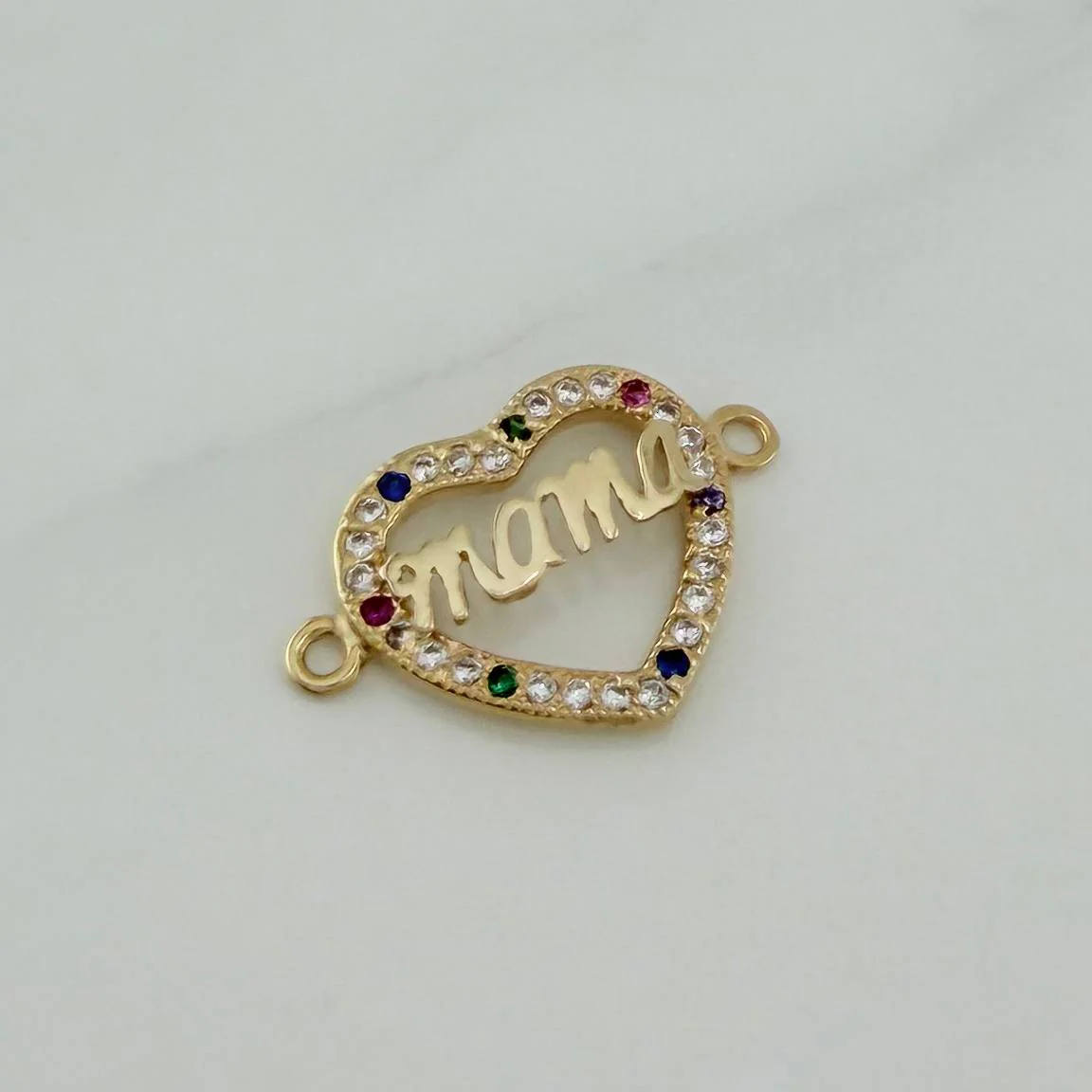Herraje Corazón Mamá 1.2 g / 2 cm Oro Amarillo 18K - Image 2