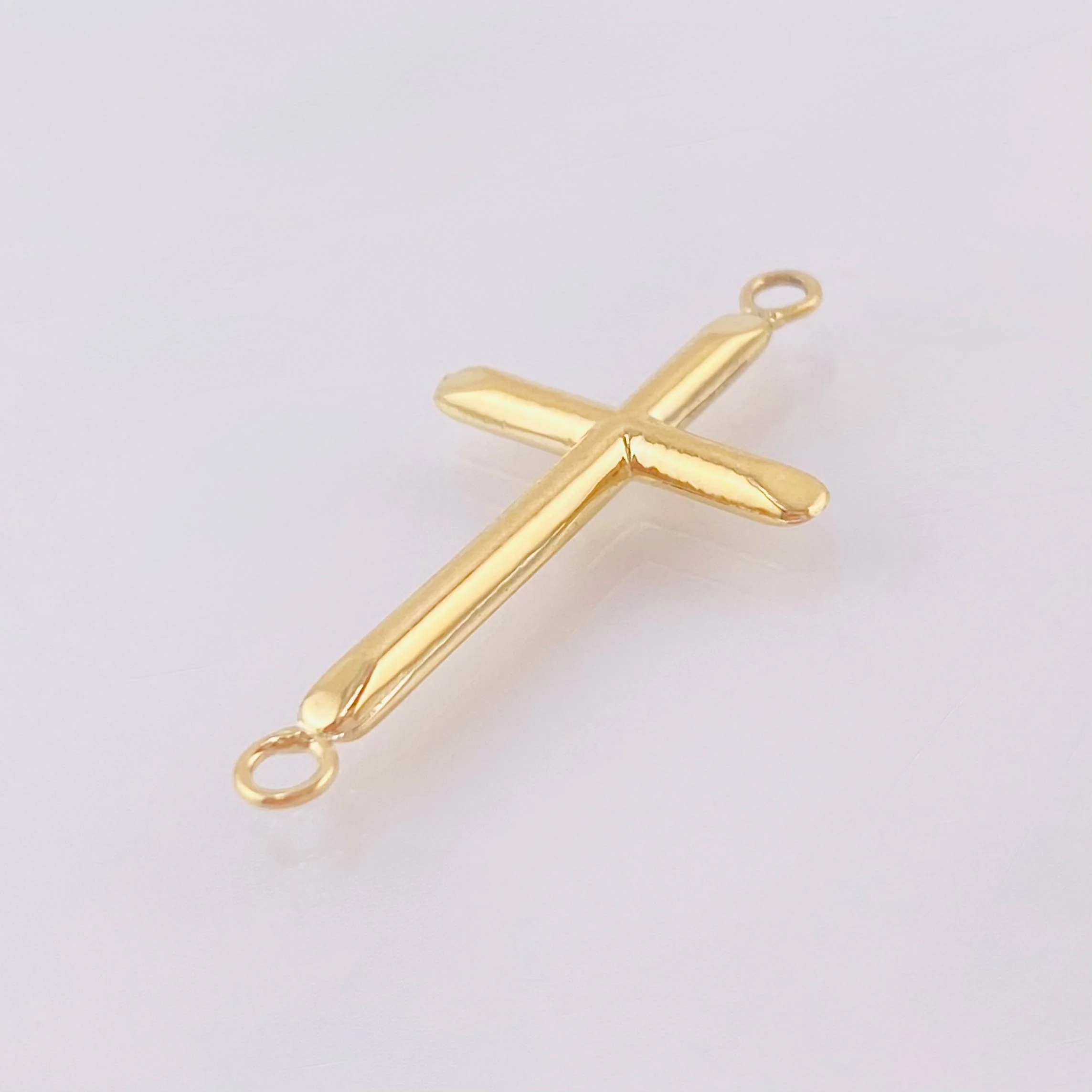 Herraje Cruz Lisa 0.8gr / 3cm / 2.4mm Oro Amarillo 18K - Image 2