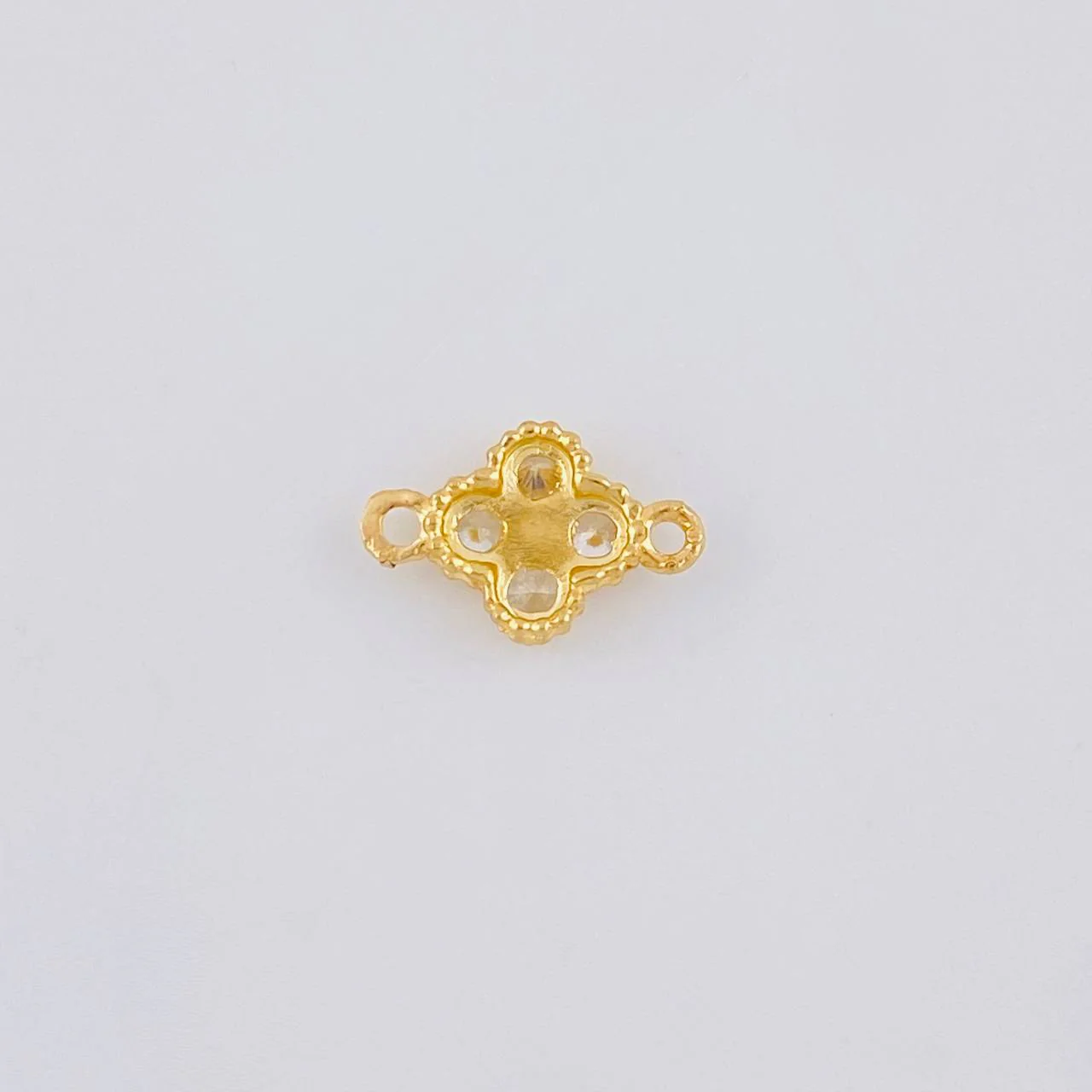 Herraje Flor Trebol Cuatro Hojas 0.45 g / 1 cm Oro Amarillo 18K - Image 3