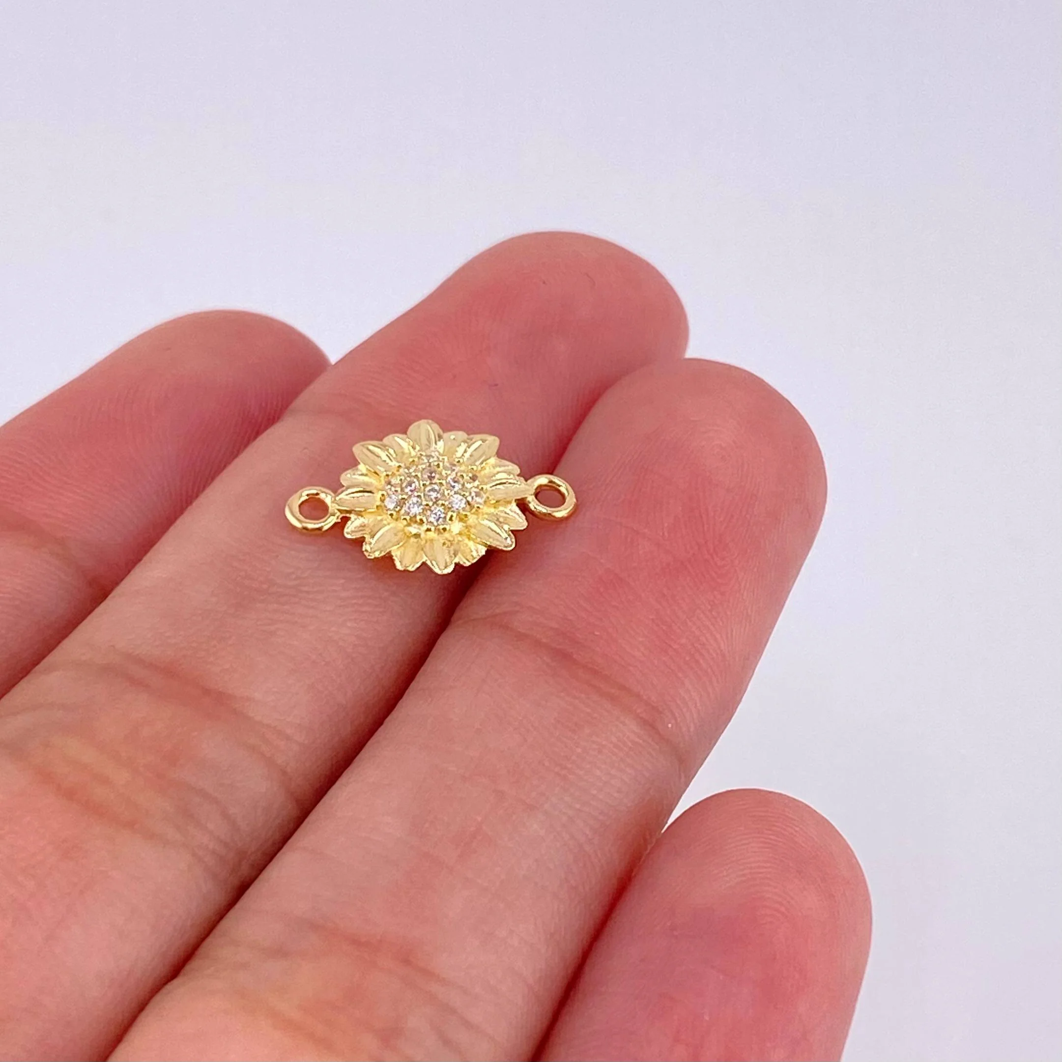 Herraje Girasol 0.9 g / 1.5 cm Oro Amarillo 18K - Image 3