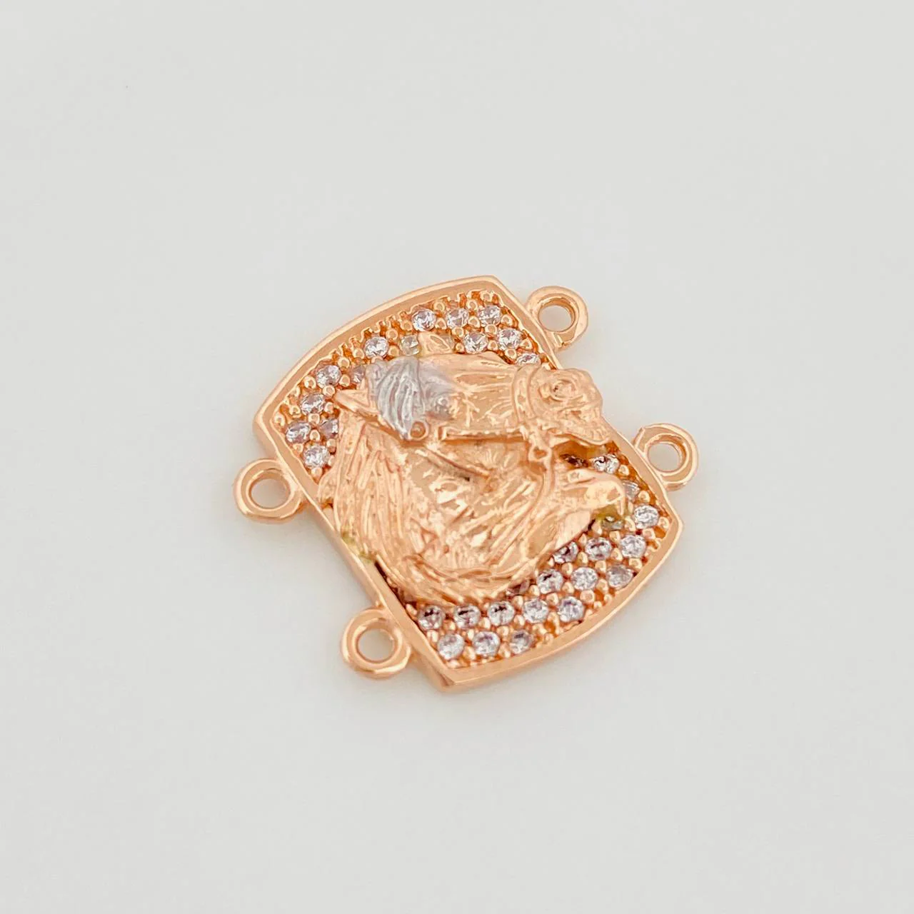 Herraje Herradura Caballo 2.55 g / 1.5 cm Dos Oros Blanco Rosa 18K - Image 3
