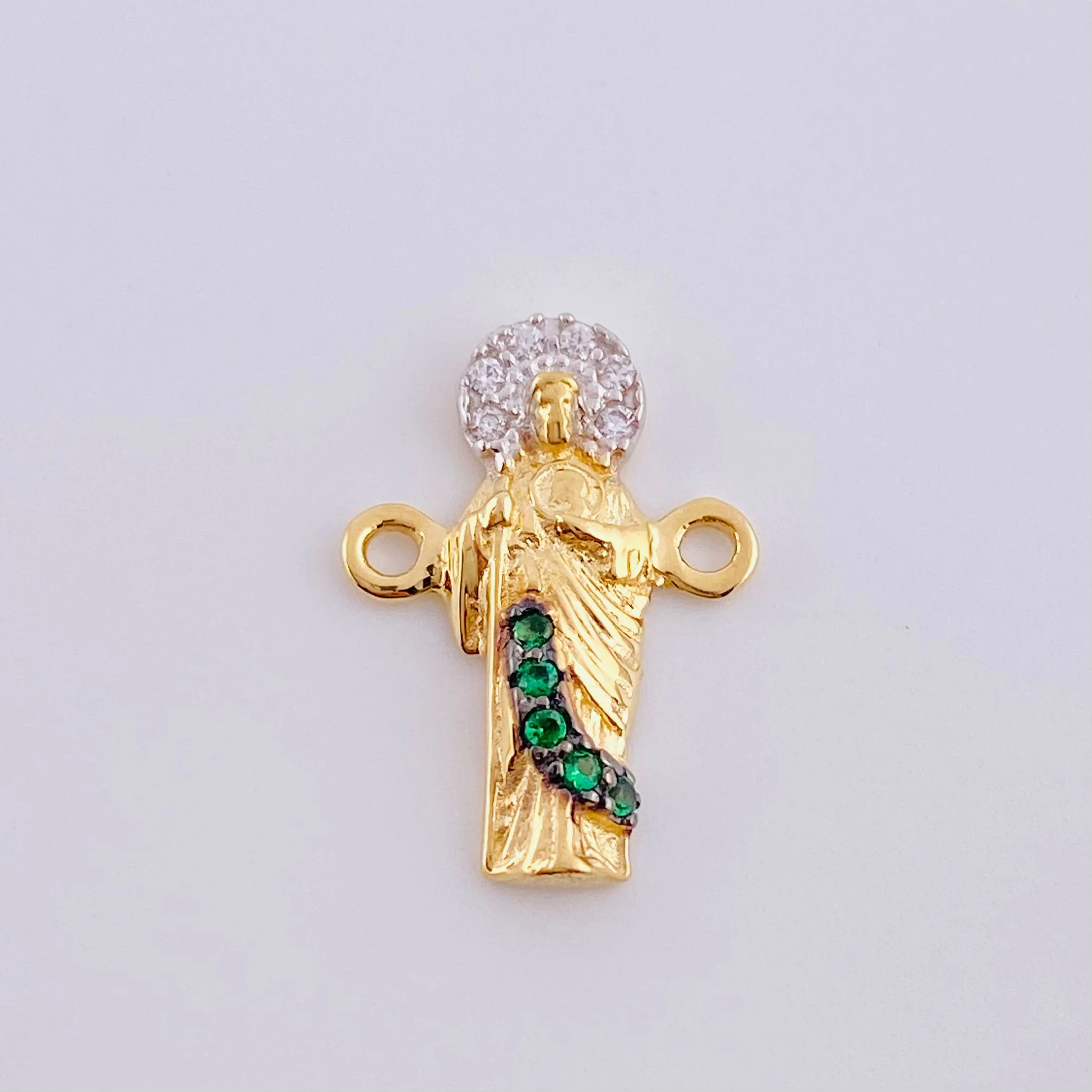 Herraje Judas Tadeo 1.25 g / 1.8 cm Dos Oros Amarillo Blanco 18K