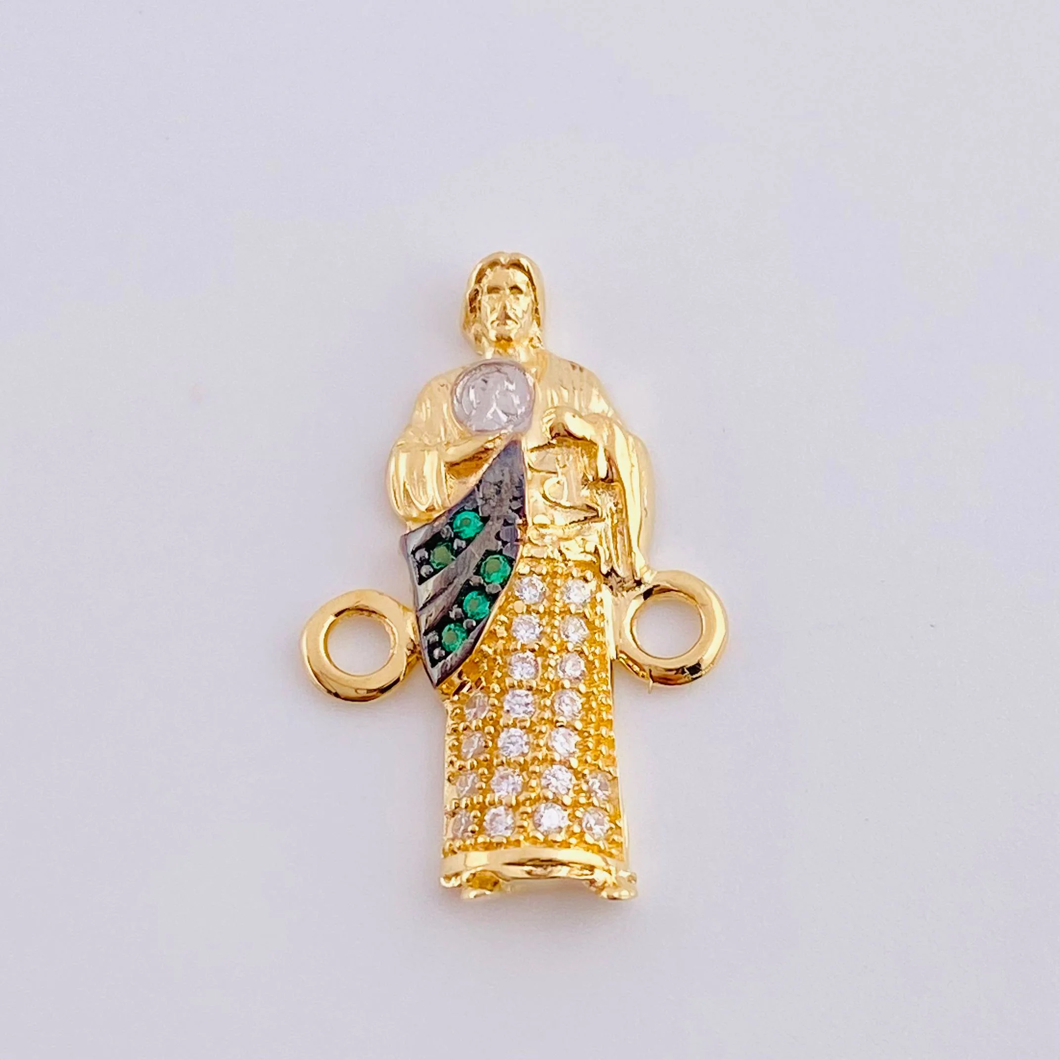 Herraje Judas Tadeo 1.9 g / 2 cm Dos Oros Amarillo Blanco 18K
