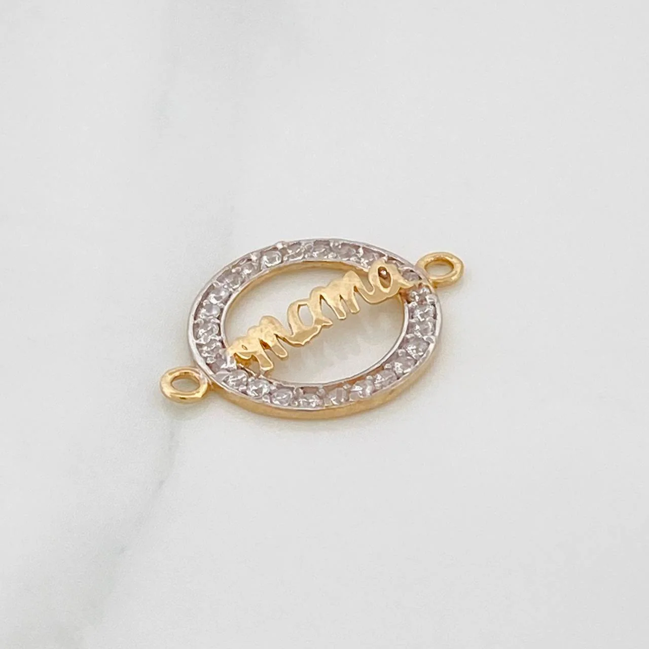 Herraje Mamá 1gr / 2cm / Dos Oros Amarillo Blanco 18K - Image 3