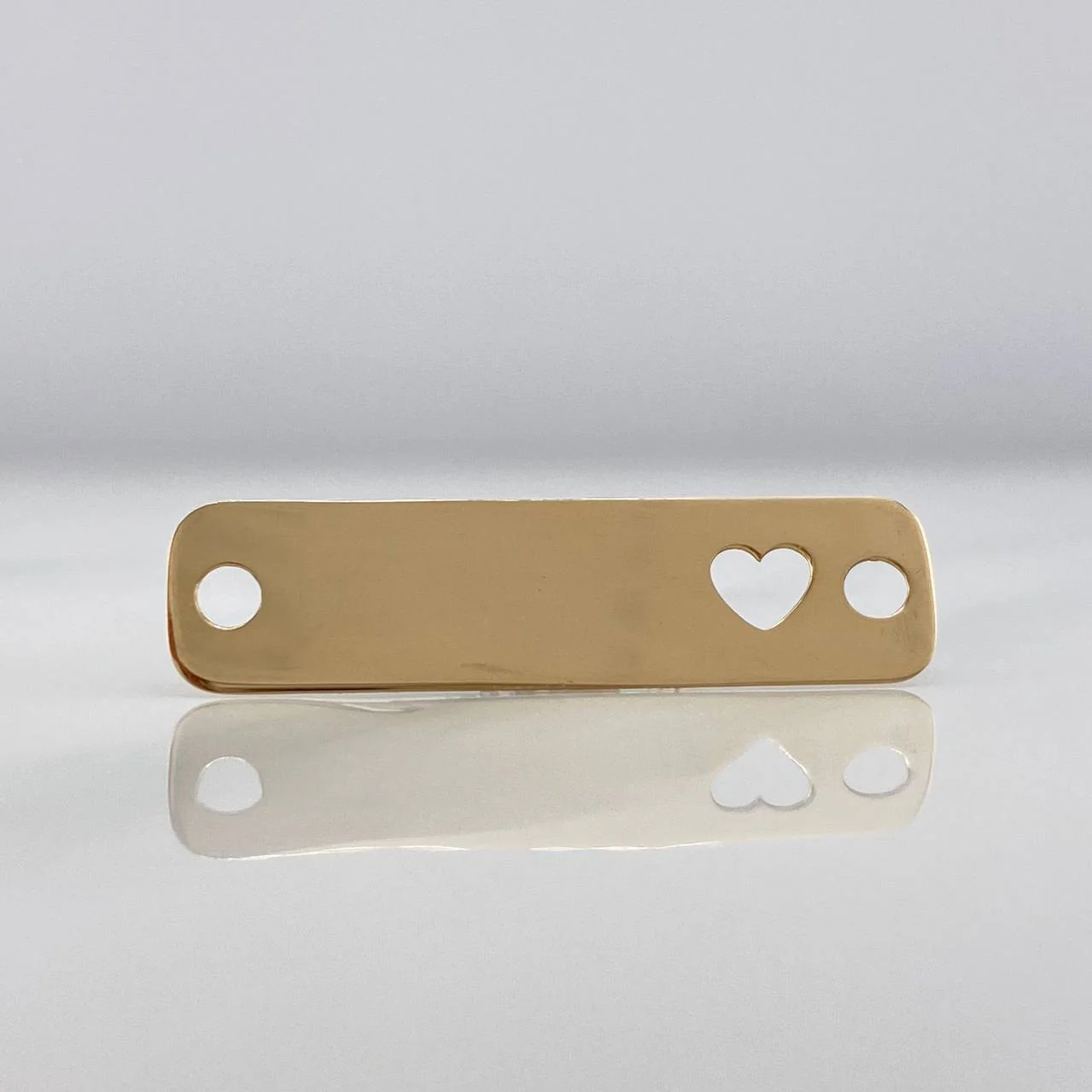 Herraje Placa Corazon 0.7 g / 2.6 cm Oro Amarillo 18K - Image 2