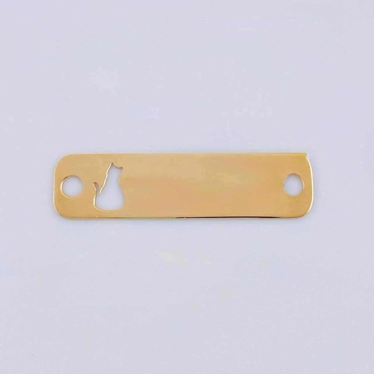 Herraje Placa Gato 0.8 g / 2.7 cm Oro Amarillo 18K