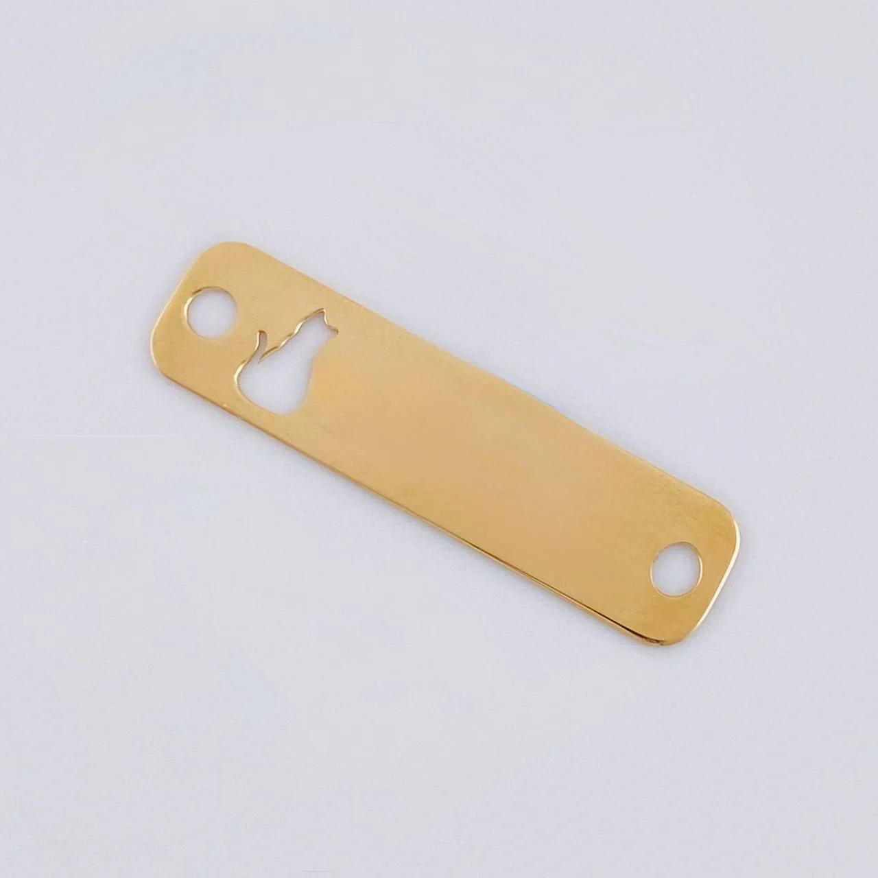 Herraje Placa Gato 0.8 g / 2.7 cm Oro Amarillo 18K - Image 2