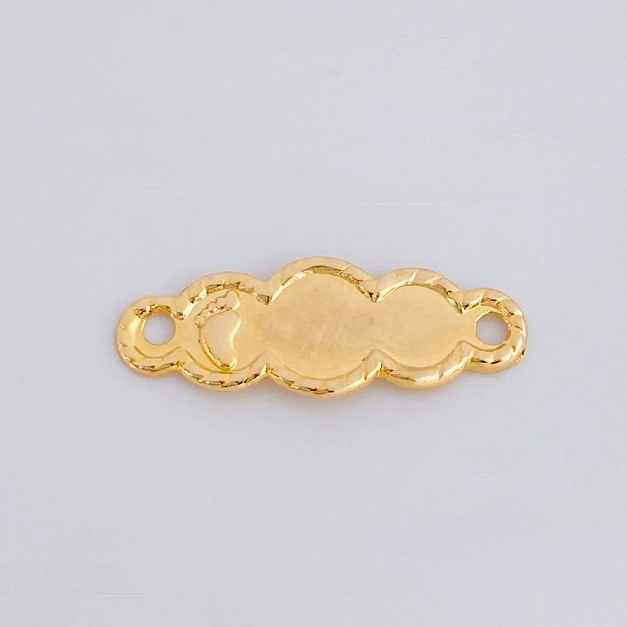 Herraje Placa Nube Pie Bordeada 0.25 g / 2.2 cm Oro Amarillo 18K - Image 3