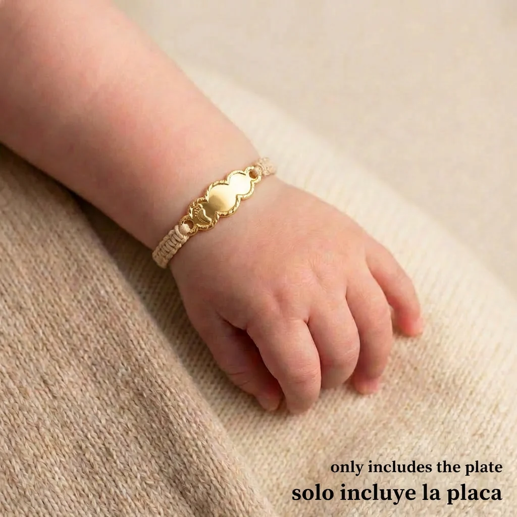 Herraje Placa Nube Pie Bordeada 0.25 g / 2.2 cm Oro Amarillo 18K - Image 2