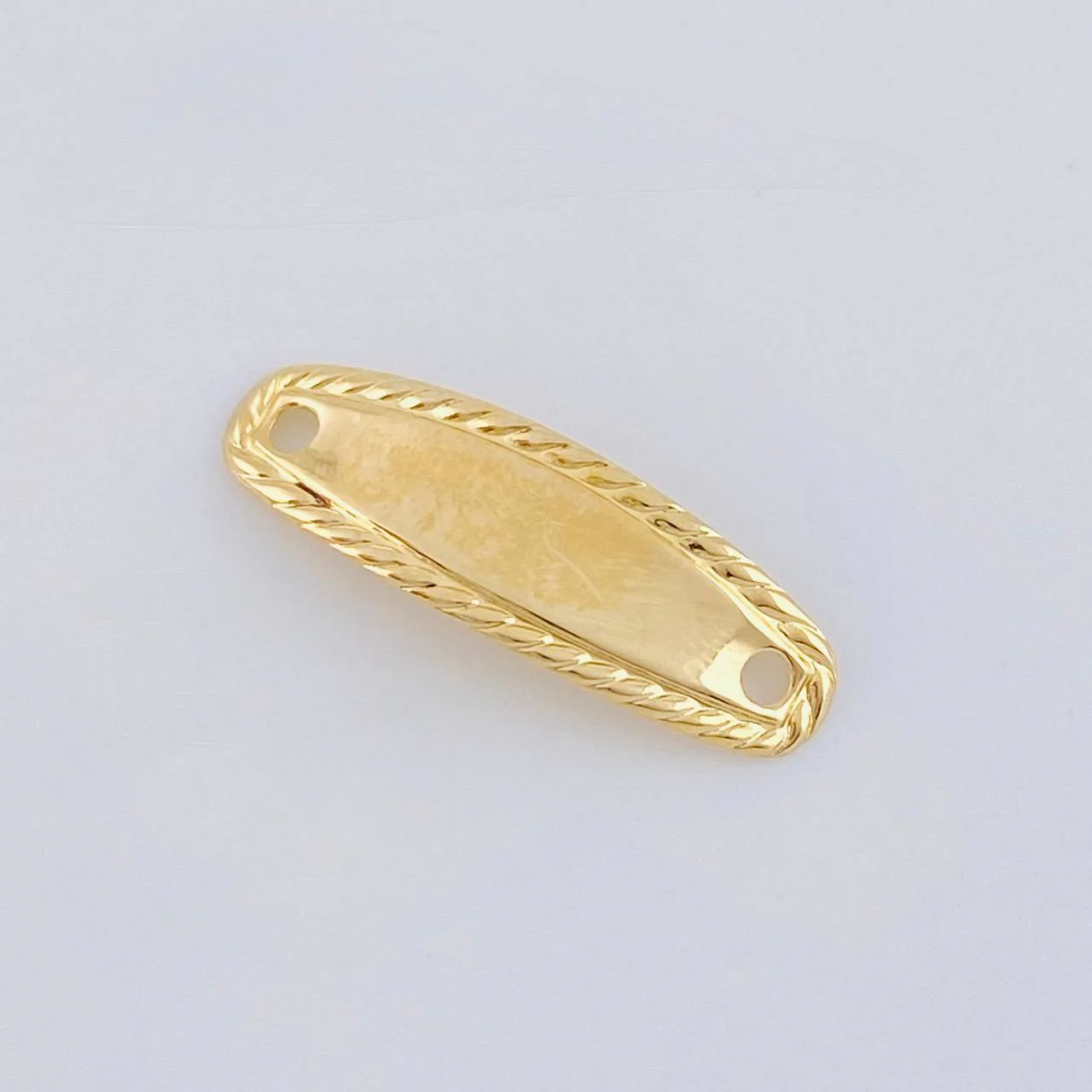 Herraje Placa Ovalada Bordeada 0.25 g / 2.2 cm Oro Amarillo 18K - Image 4