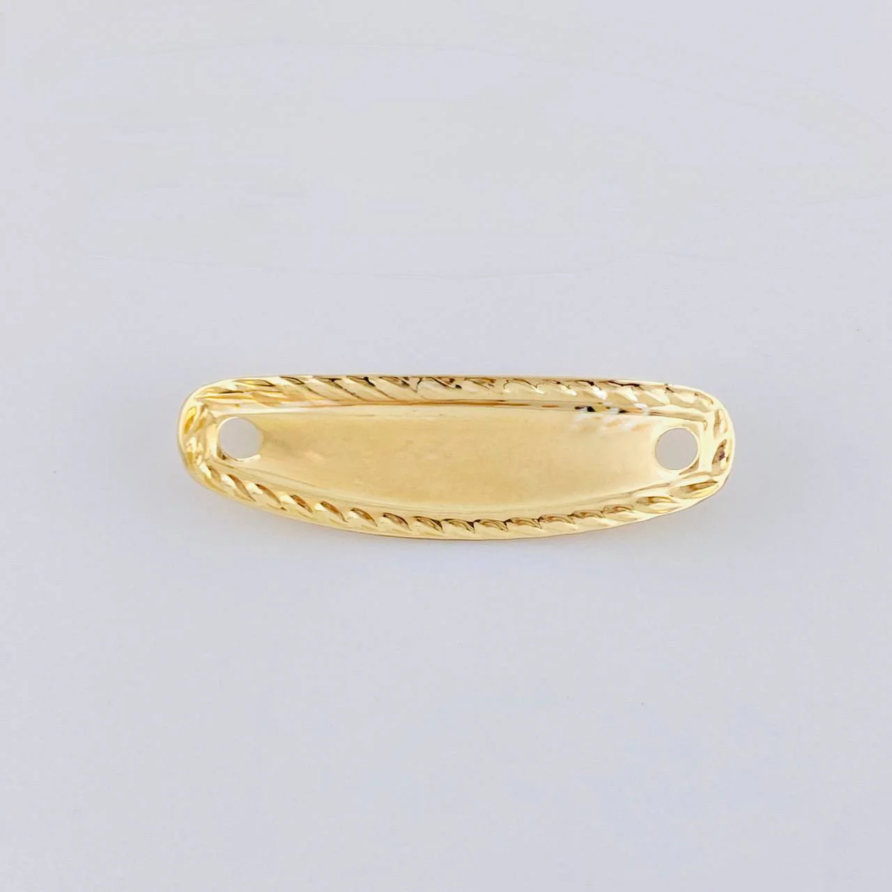 Herraje Placa Ovalada Bordeada 0.25 g / 2.2 cm Oro Amarillo 18K - Image 5