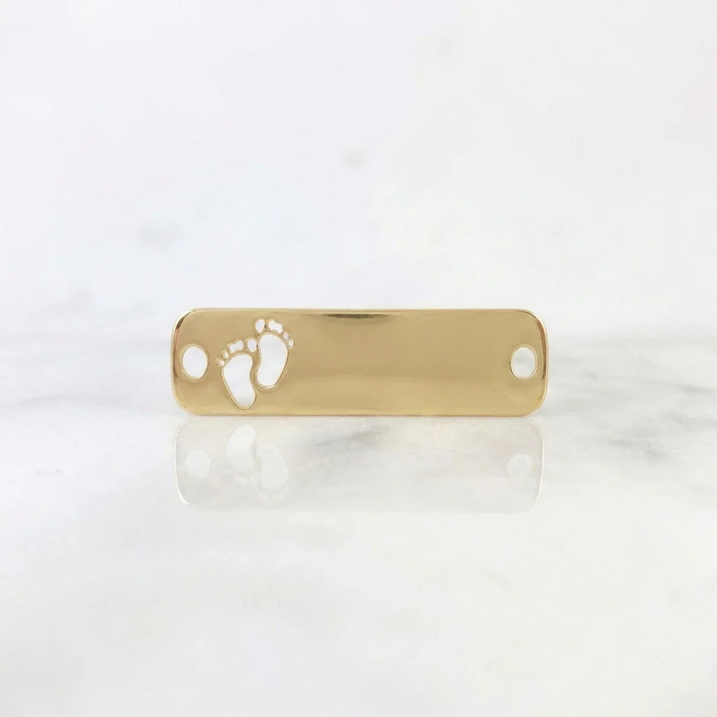 Herraje Placa Pies 0.85 g / 2.8 cm Oro Amarillo 18K