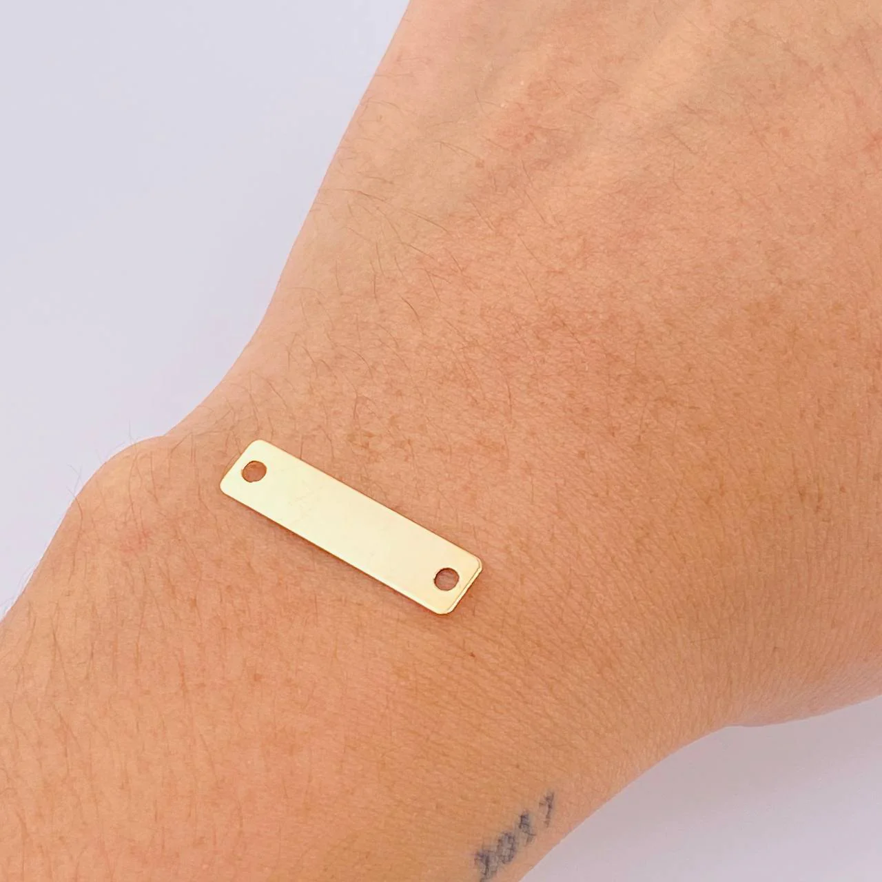 Herraje Placa Rectangular 0.85gr / 2.8cm / Oro Amarillo 18K * - Image 3