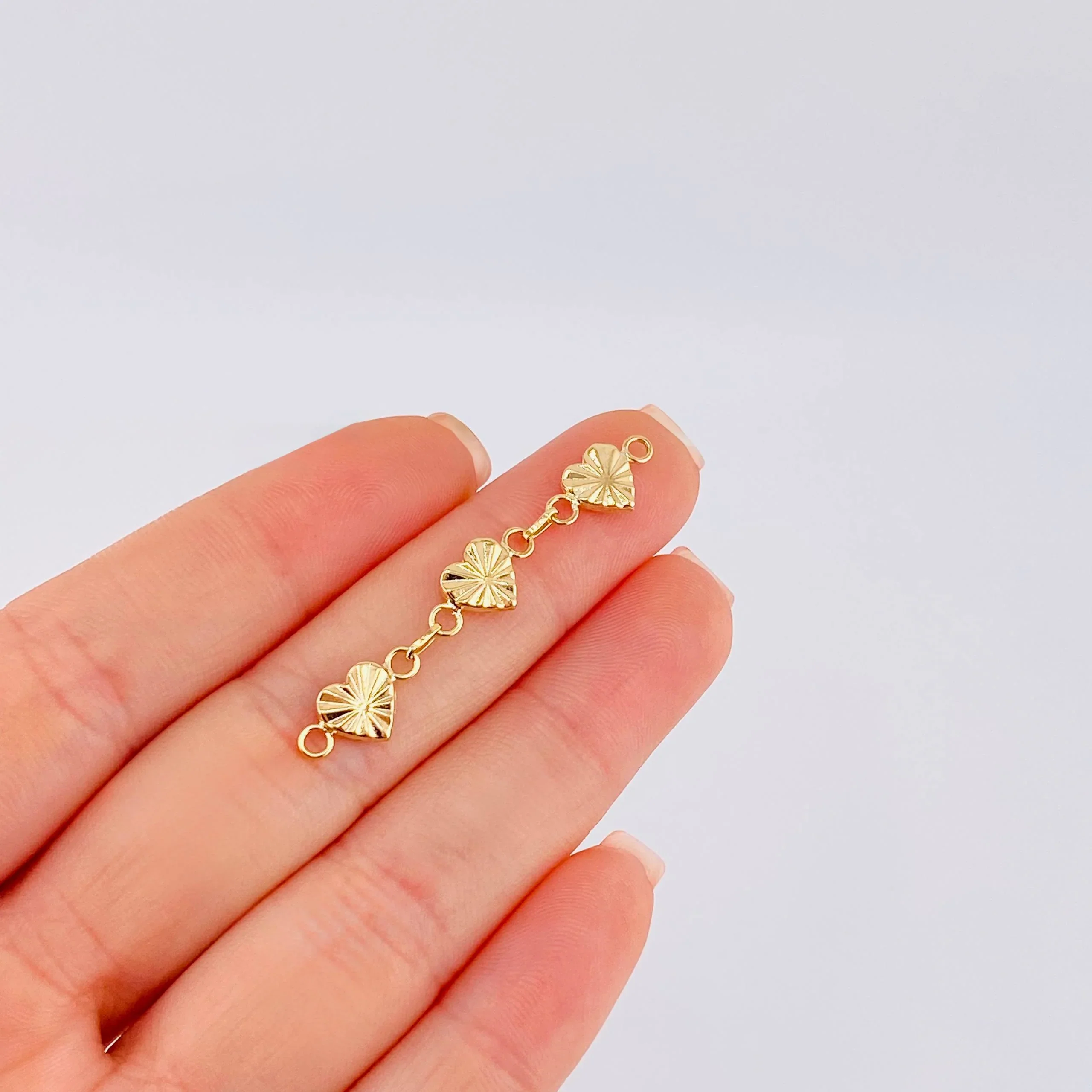 Herraje Retazo Corazón Diamantado 1.5 g / 4.5 cm Oro Amarillo 18K - Image 3