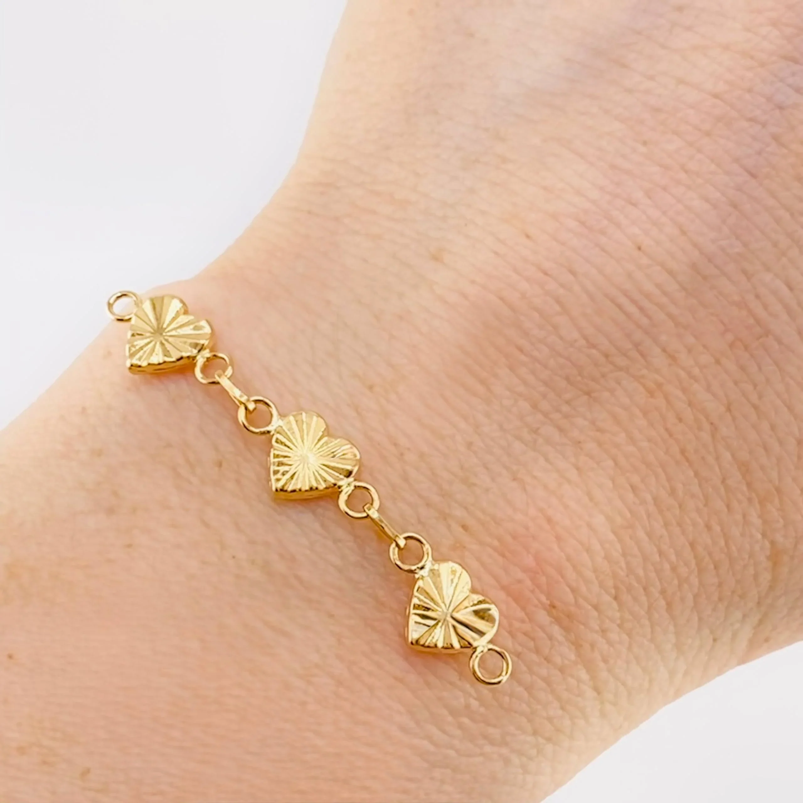 Herraje Retazo Corazón Diamantado 1.5 g / 4.5 cm Oro Amarillo 18K - Image 4