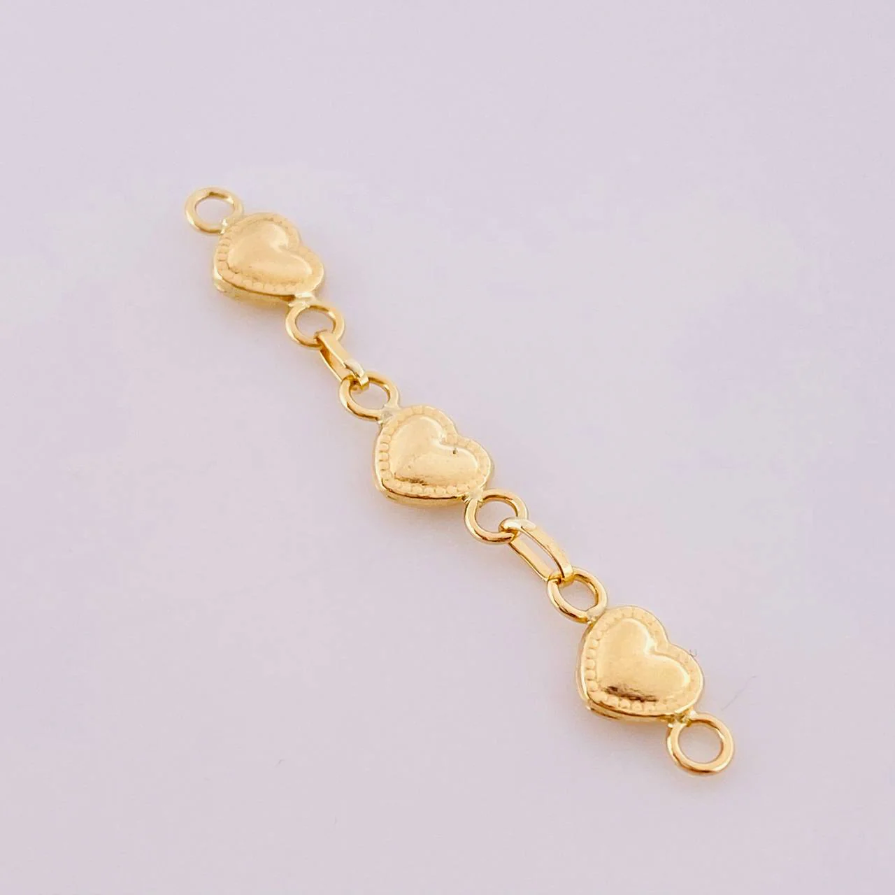 Herraje Retazo Corazones Bordeados 0.8gr / 4.2cm / Oro Amarillo 18K - Image 2
