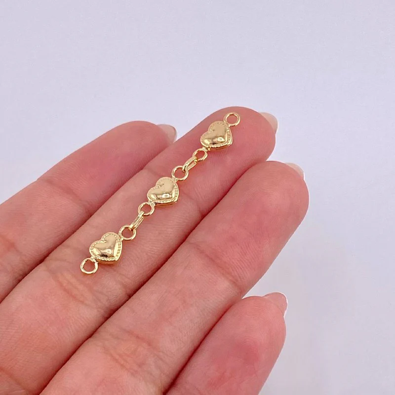Herraje Retazo Corazones Bordeados 0.8gr / 4.2cm / Oro Amarillo 18K - Image 3