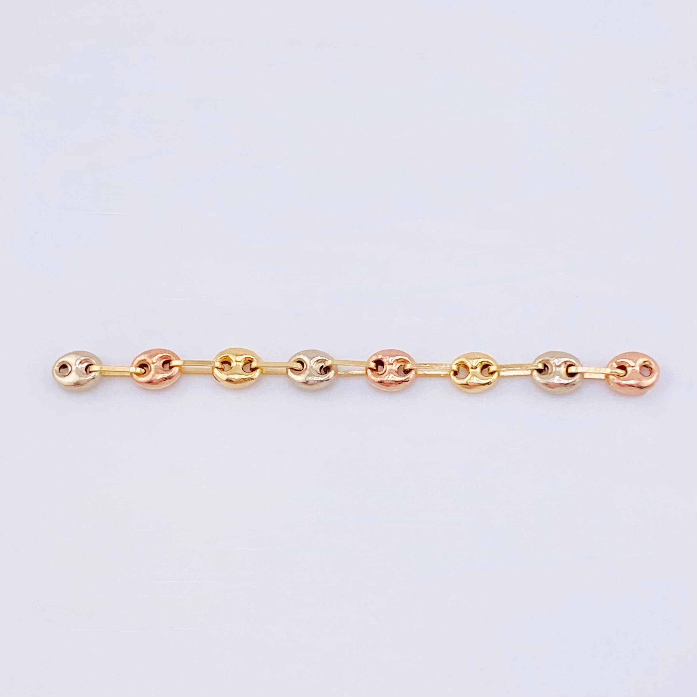 Herraje Retazo GC 8 Eslabones 0.85gr / 6.3cm / 4.2mm Tres Oros 18K